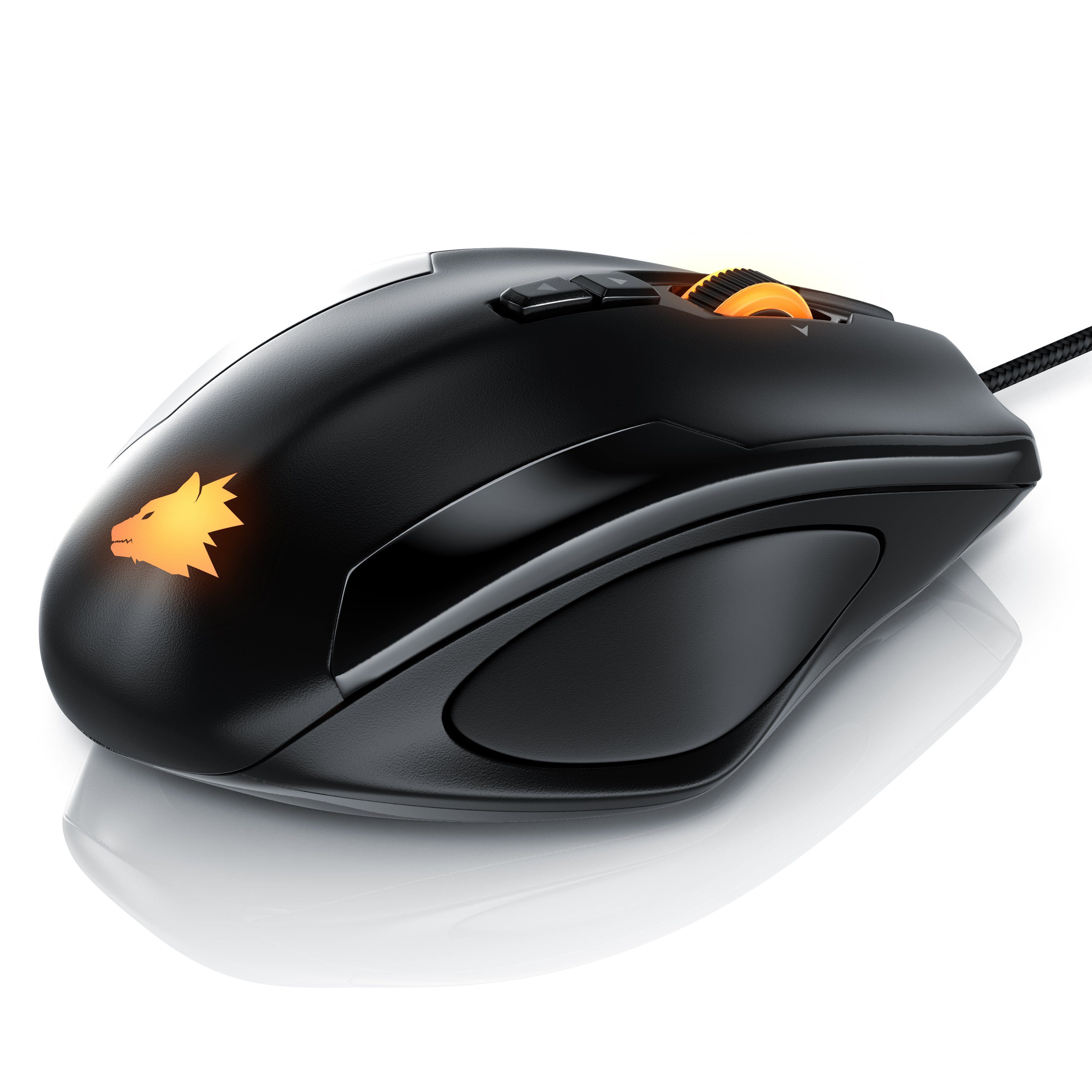 Titanwolf Gaming Mouse & Mousepad 440 x 350 mm Bundle "SPECIALIST" Maus- und Mauspad-Set, (Set, 2 St), USB Mouse 12 programmierbare Tasten & 6 x 4 g Tuninggewichten, XL Pad