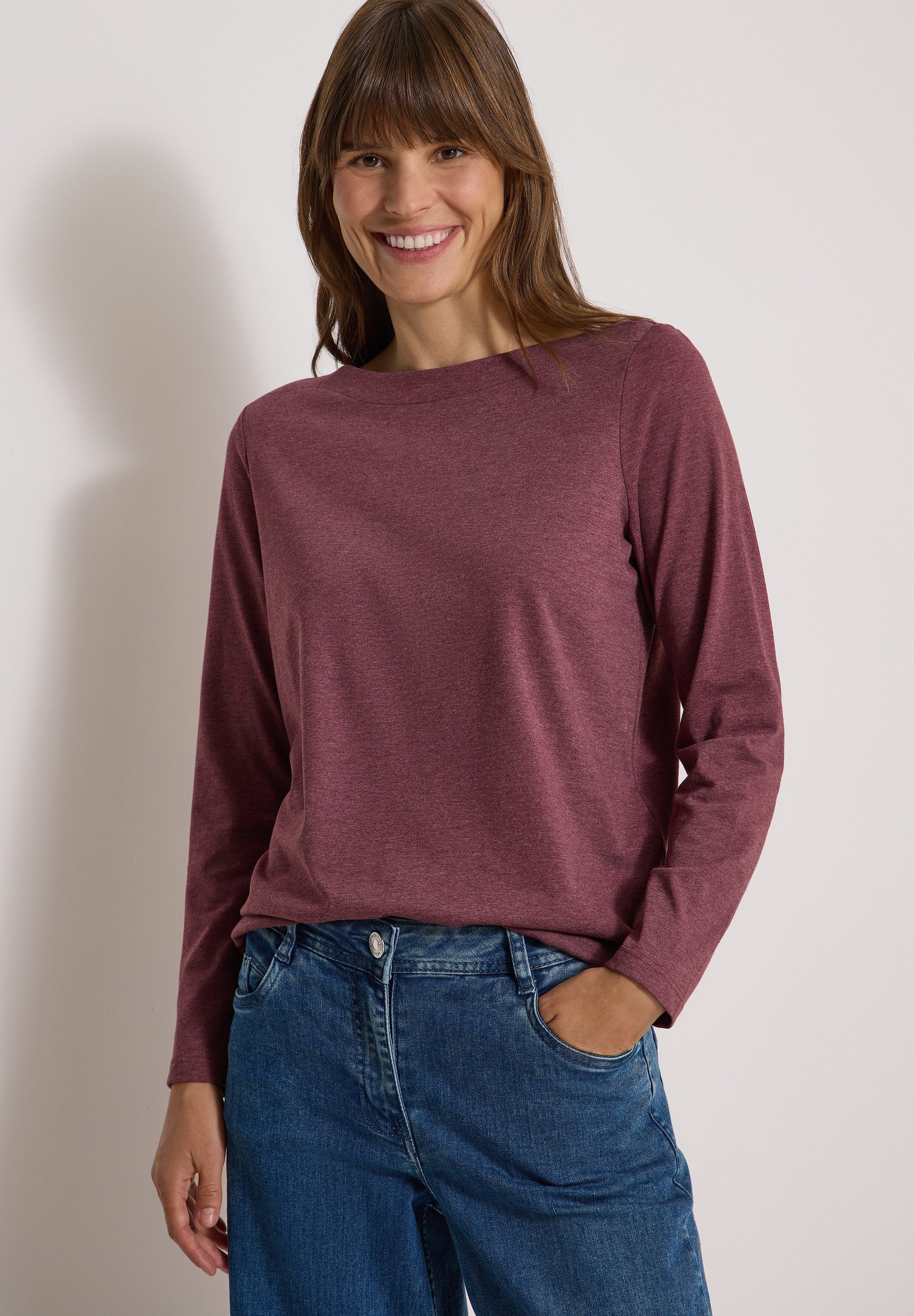 CECIL Langarmshirt mit U-Boot-Ausschnitt