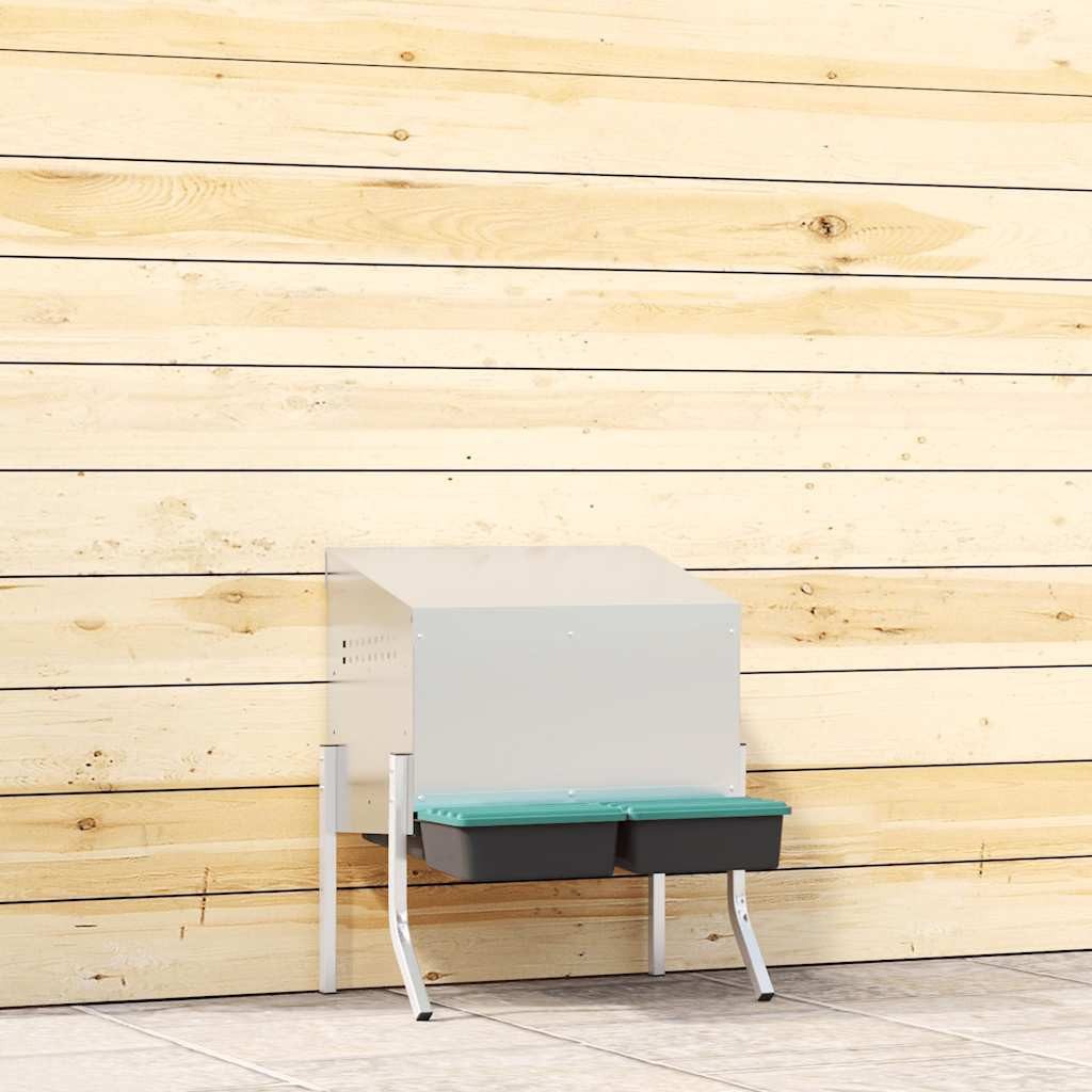 vidaXL Hühnerstall 57 x 50 x 6368 cm Hühner-Nistkasten 2 Fächer mit Beinen Verzinkter Sta