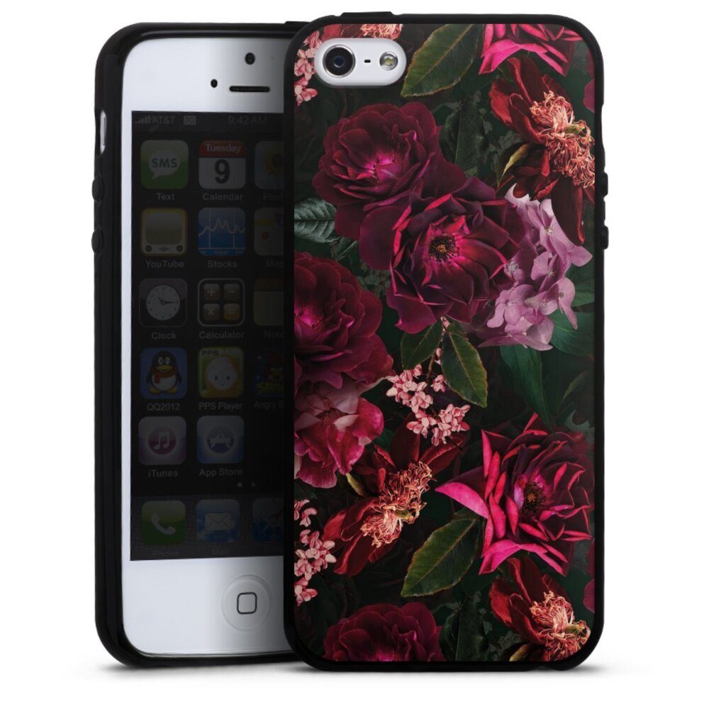 DeinDesign Handyhülle Rose Blumen Blüte Dark Red and Pink Flowers, Apple iPhone 5 Silikon Hülle Bumper Case Handy Schutzhülle