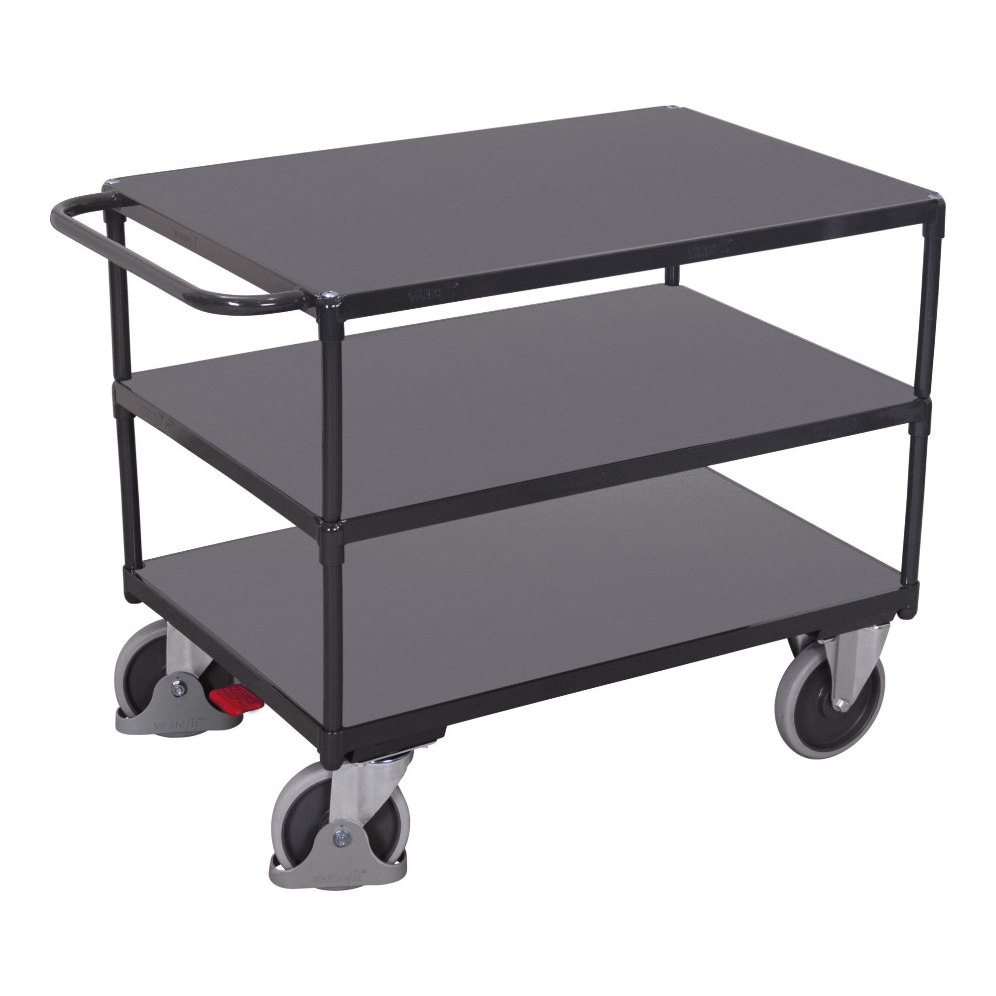 CORDES Transportwagen VarioFit Tischwagen schwer 3 Ladeflächen RAL 7016