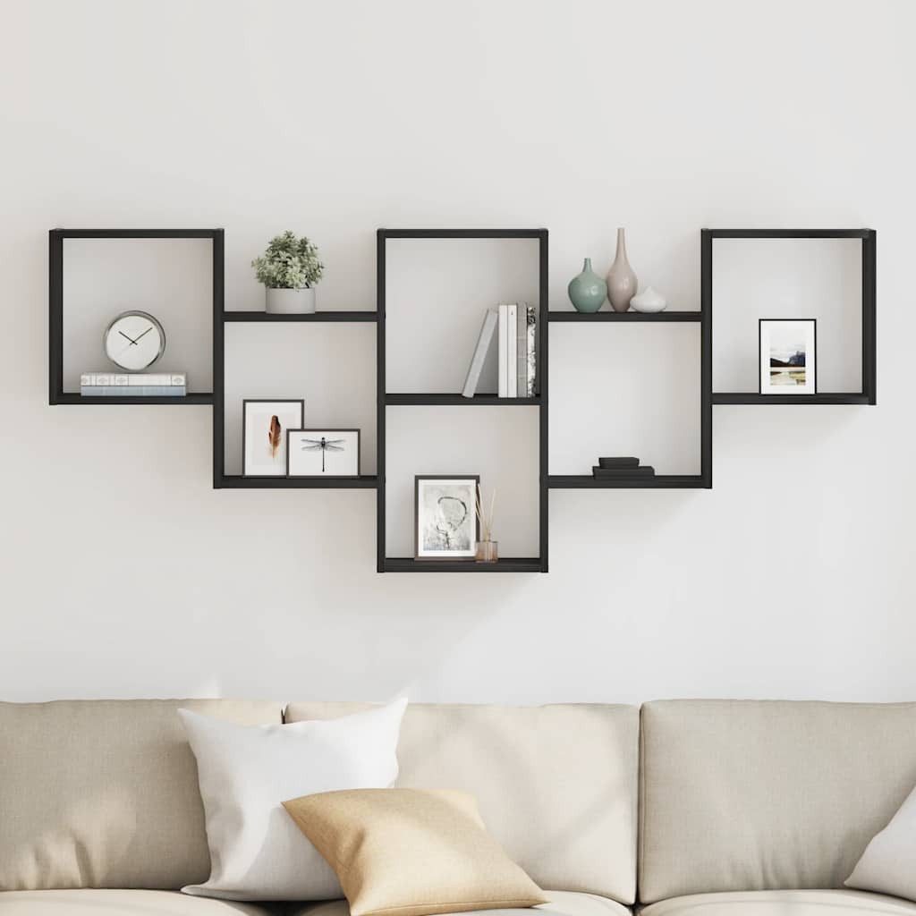 vidaXL Regal Wandregal Schwarz Eichen-Optik 159x18x66 cm Holzwerkstoff, 1-t günstig online kaufen