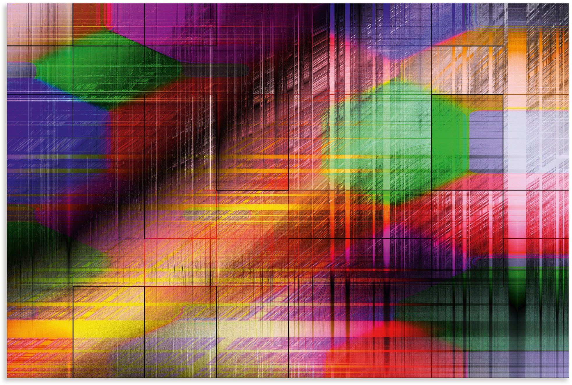 Artland Wandbild Muster in II, Wandaufkleber als Linien Größen Alubild, Bunte versch. St), (1 Leinwandbild, Poster oder