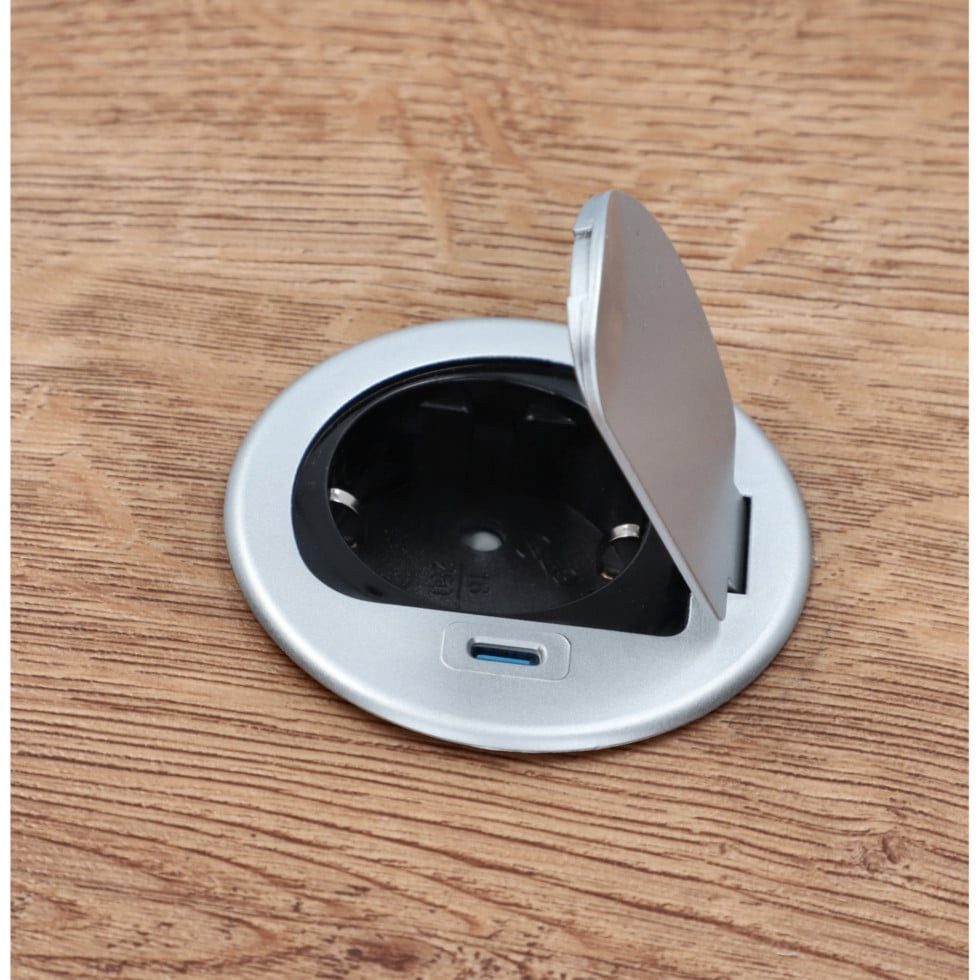 UNITEC UniTEC Einbausteckdose Tischsteckdose mit USB C Steckdosenleiste, Berührungsschutz