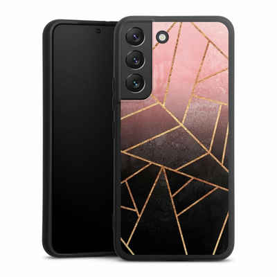 DeinDesign Handyhülle Farbverlauf Geometric Gold & Kupfer Pink And Black Stone Gold Print, Samsung Galaxy S22 Silikon Hülle Premium Case Handy Schutzhülle