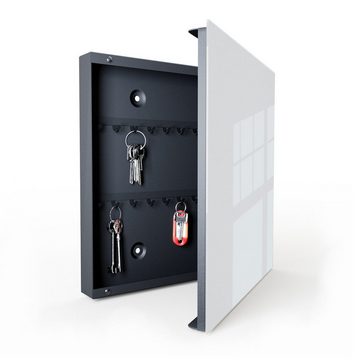 Primedeco Schlüsselkasten Dekor-Schlüsselkasten, Magnetpinnwand und Memoboard mit Glasfront Motiv Hellgrauer Hintergrund
