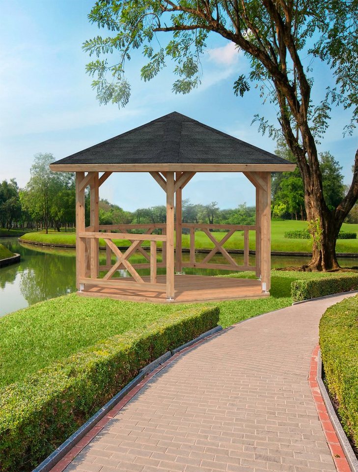 Thumbnail - Palmako Holzpavillon Betty, BxT: 423x423 cm, hellbraun