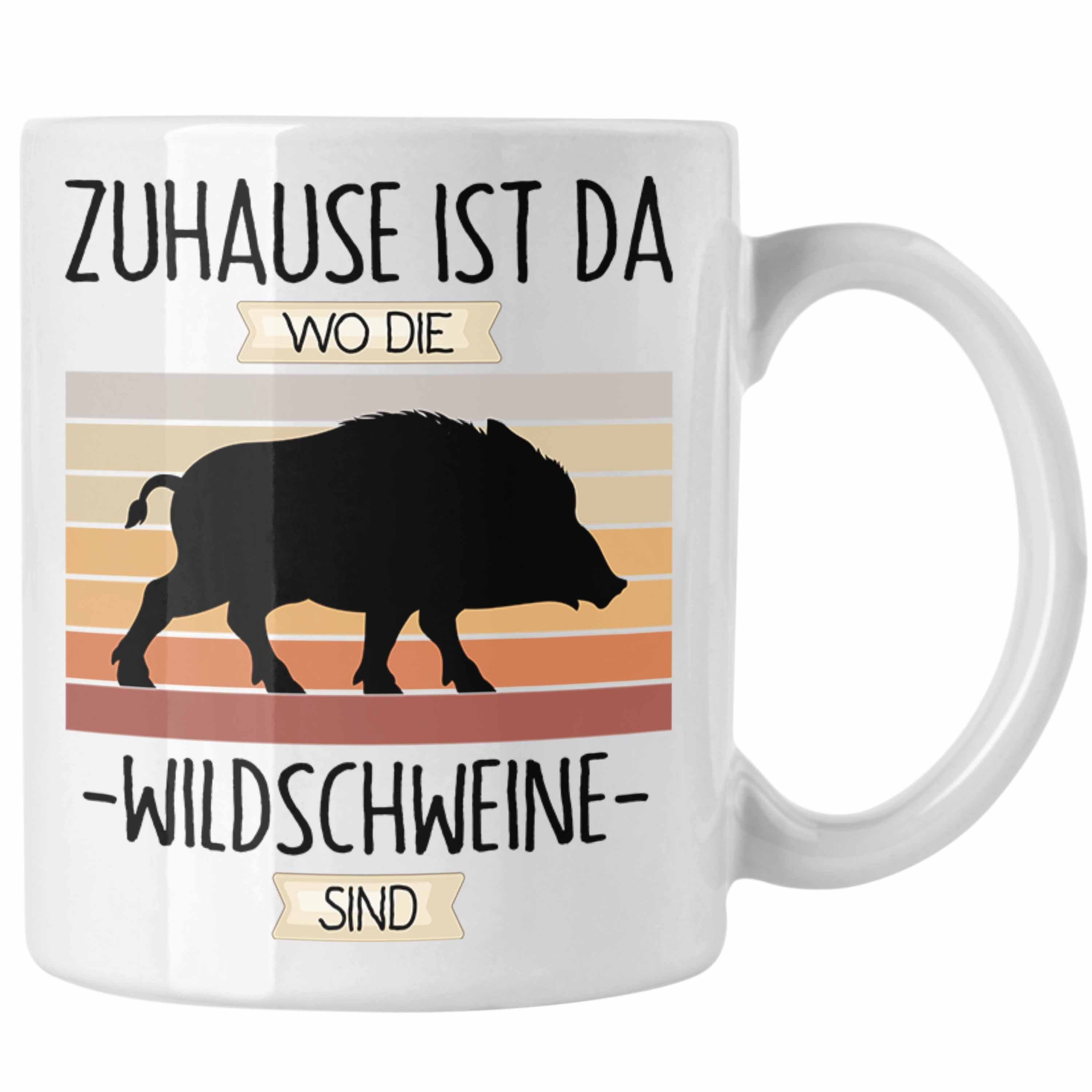 Trendation Zuhause Spruch Ist Tasse Geschenkidee Jäger Tasse Geschenk Weiss Da Di Wo Lustiger