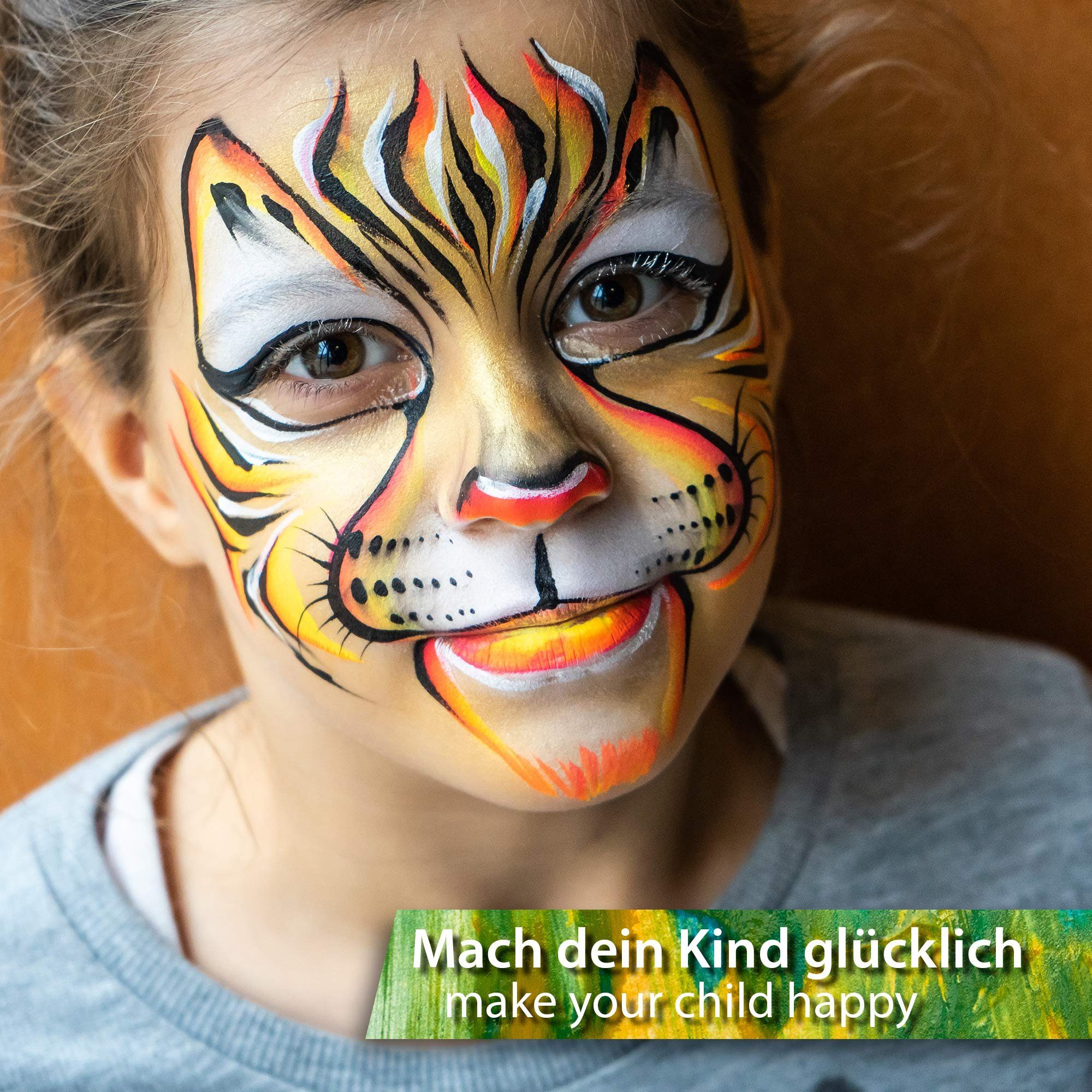 Halloween Set Kinder Schminkpinsel Fasching Tritart - Theaterschminke 7-teilig Kosmetikpinsel-Set