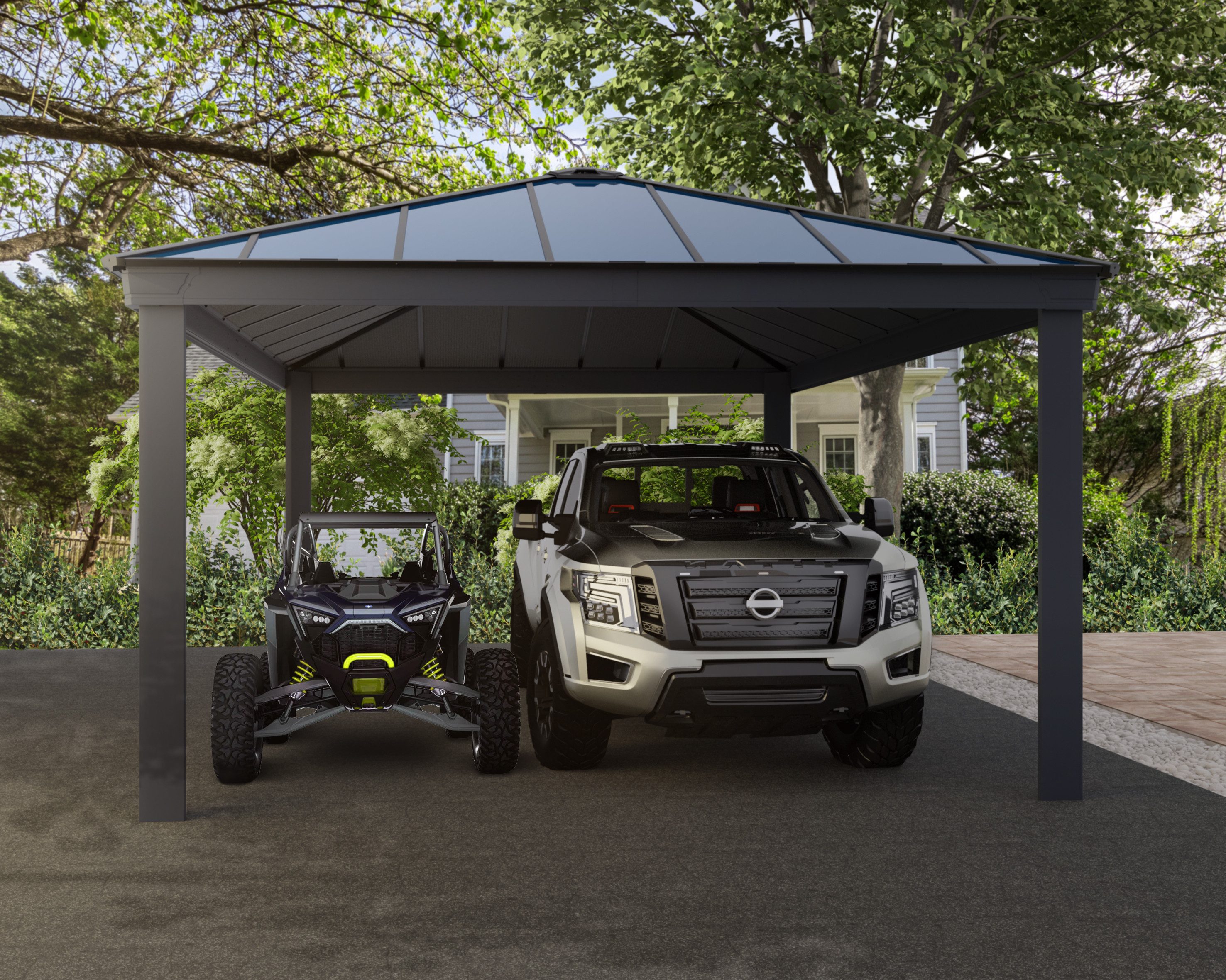 Palram - Canopia Doppelcarport Colorado, BxT: 426x612 cm, 200 cm Einfahrtshöhe, 100% UV-geschützt