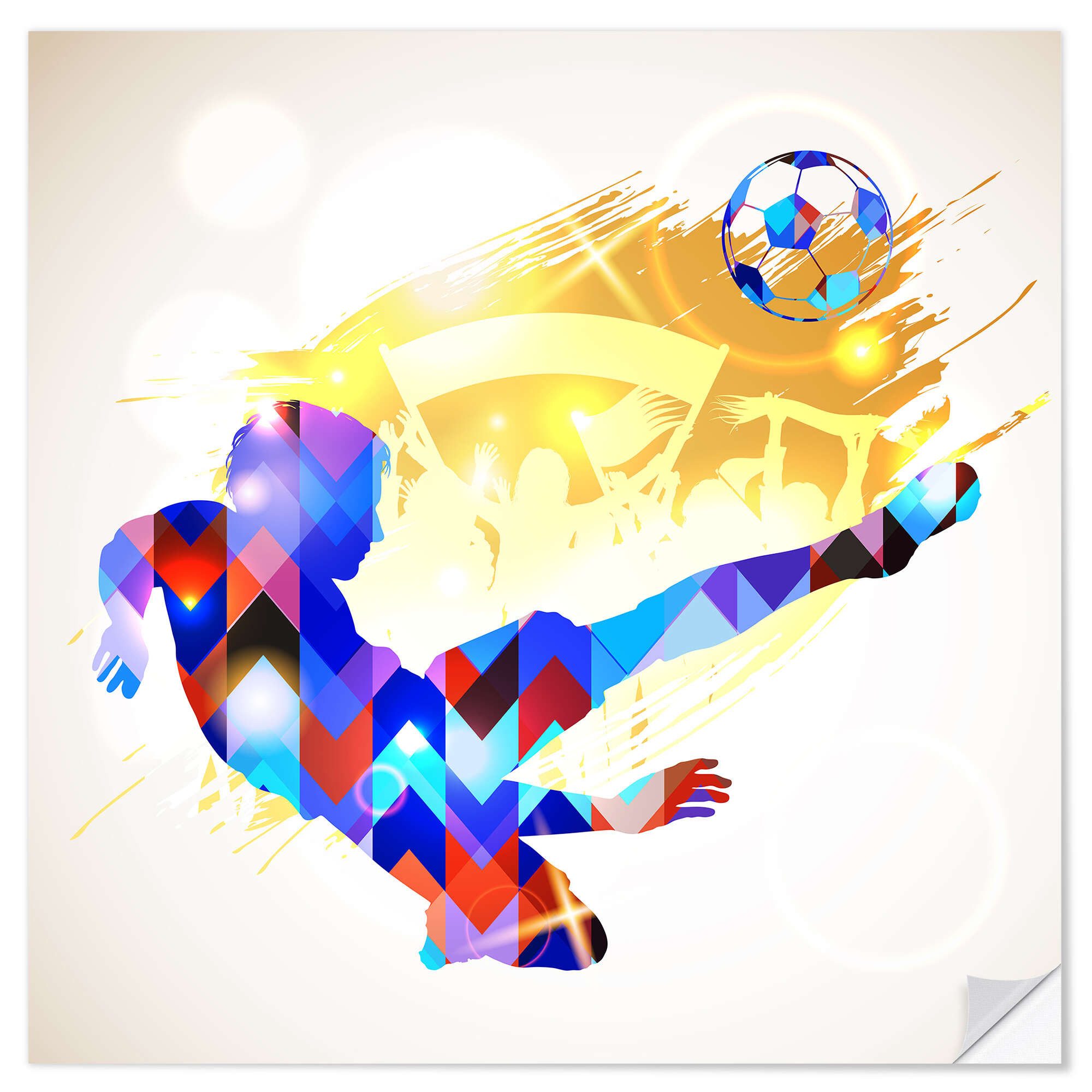 Posterlounge Wandfolie TAlex, Fußballspieler, blau-gold, Illustration