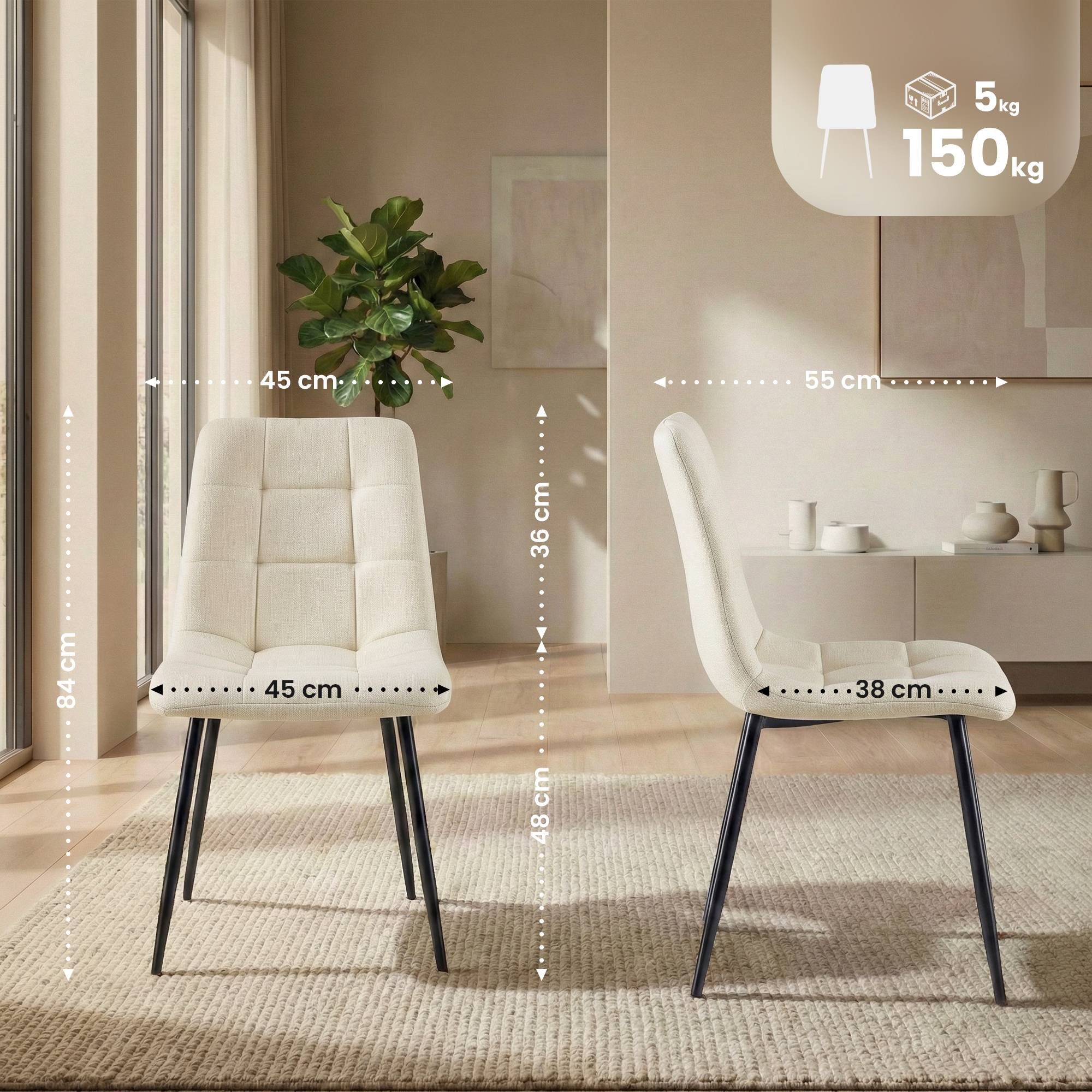 CLP Esszimmerstuhl Antibes Stoff (4er Set), mit Stoffbezug, bis 150 kg – Bild 2 von 5