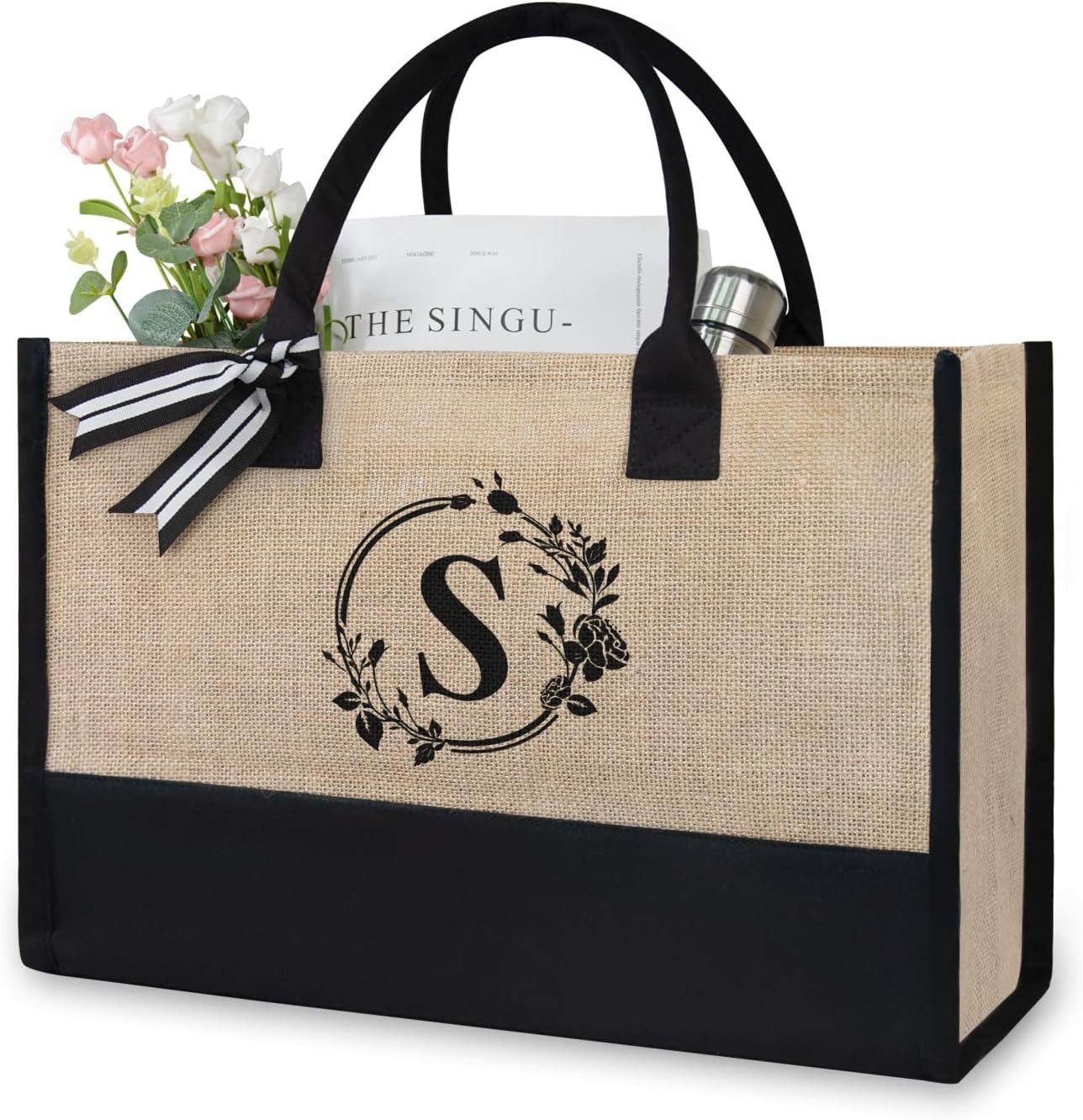 MODFU Henkeltasche Damen Handtasche Freizeittasche Tragetasche Canvas Einkaufen Tasche (Zeitungskorb Einkaufstasche Shopper Shopping Bag mit Top Griff, Schultertasche, Unitasche, Einkaufskorb, Einkaufsshopper), für Damen Frauen Jungen Freizeit Arbeit Business Schule Büro Einkaufen