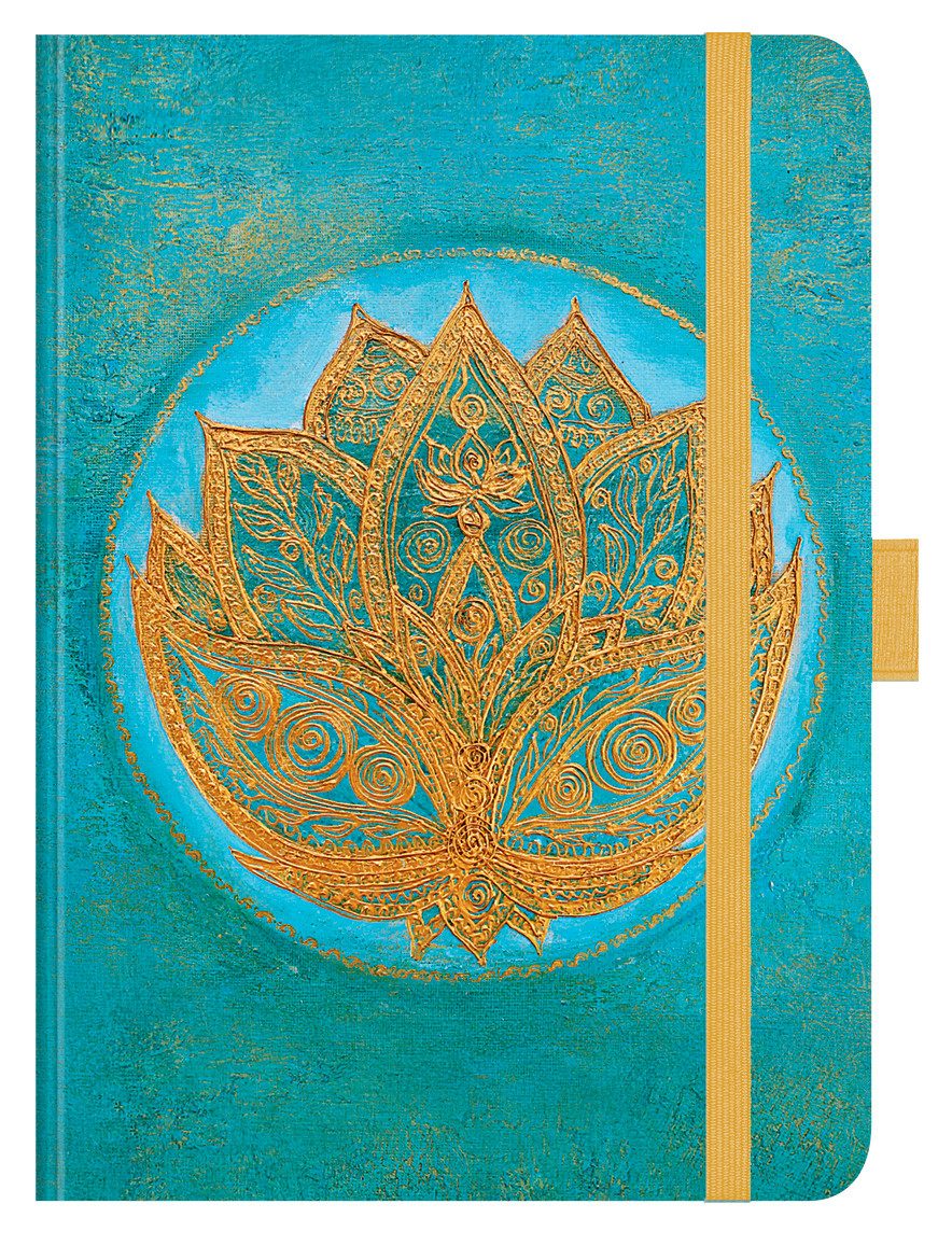 Korsch Verlag Buchkalender Premium Timer Big "Lotus" 2025, Taschenkalender im Format 12 x 17 cm