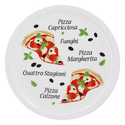 van Well Pizzateller Pizzateller Margherita groß 30,5cm Porzellan Teller mit schönem Motiv