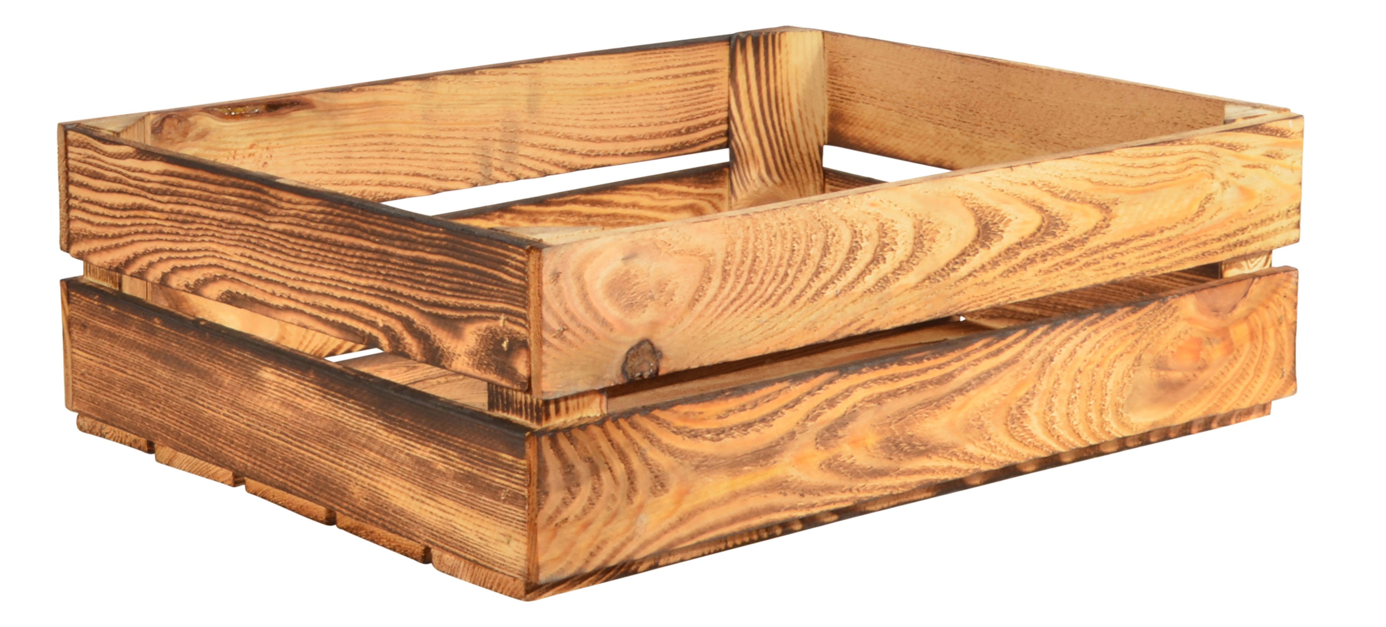 CHICCIE Holzkiste Regale Geflammt 50x40x15cm - Kisten Weinkisten (1 St) günstig online kaufen