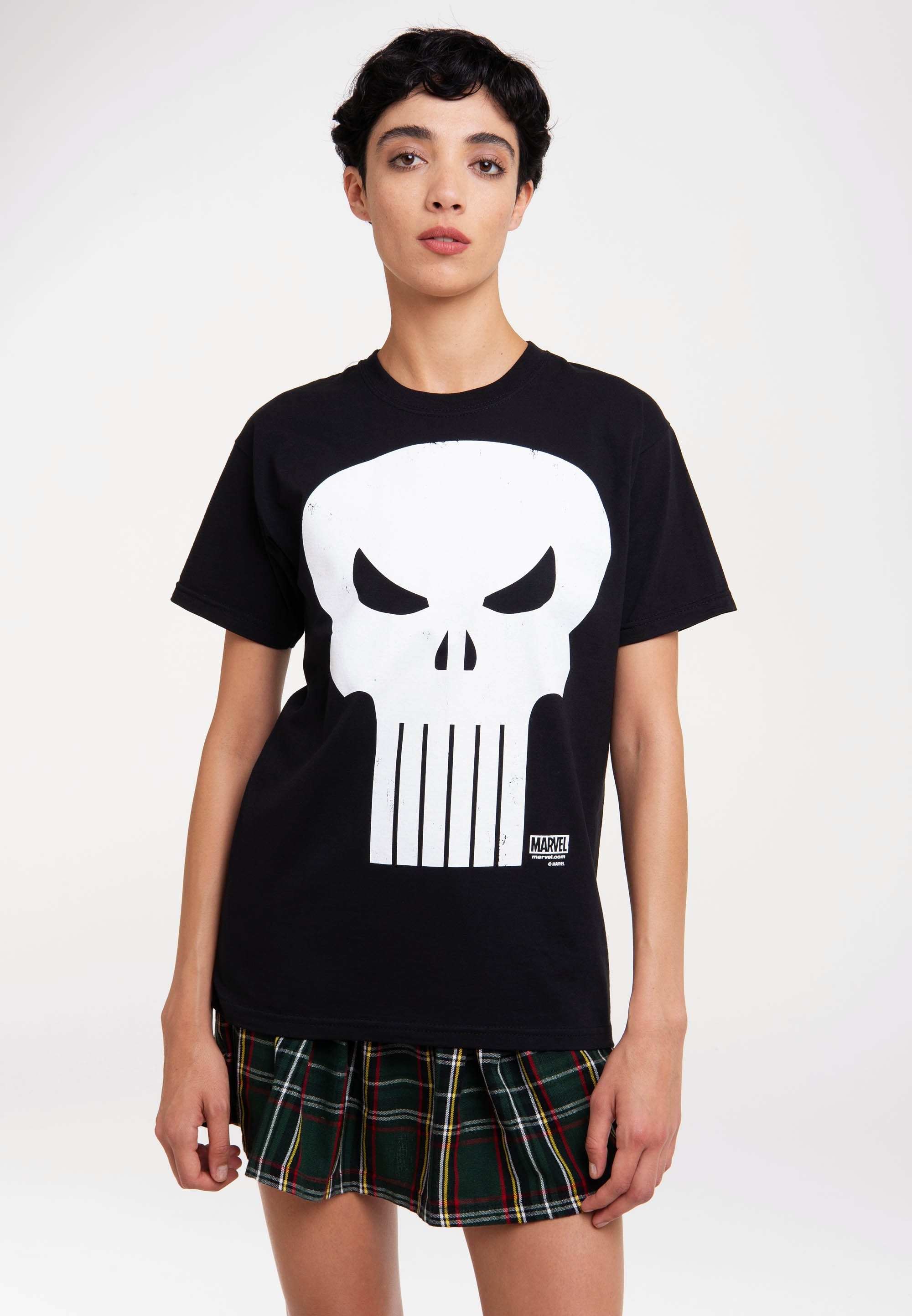 LOGOSHIRT T-Shirt Marvel Comics - Punisher mit lizenziertem Print