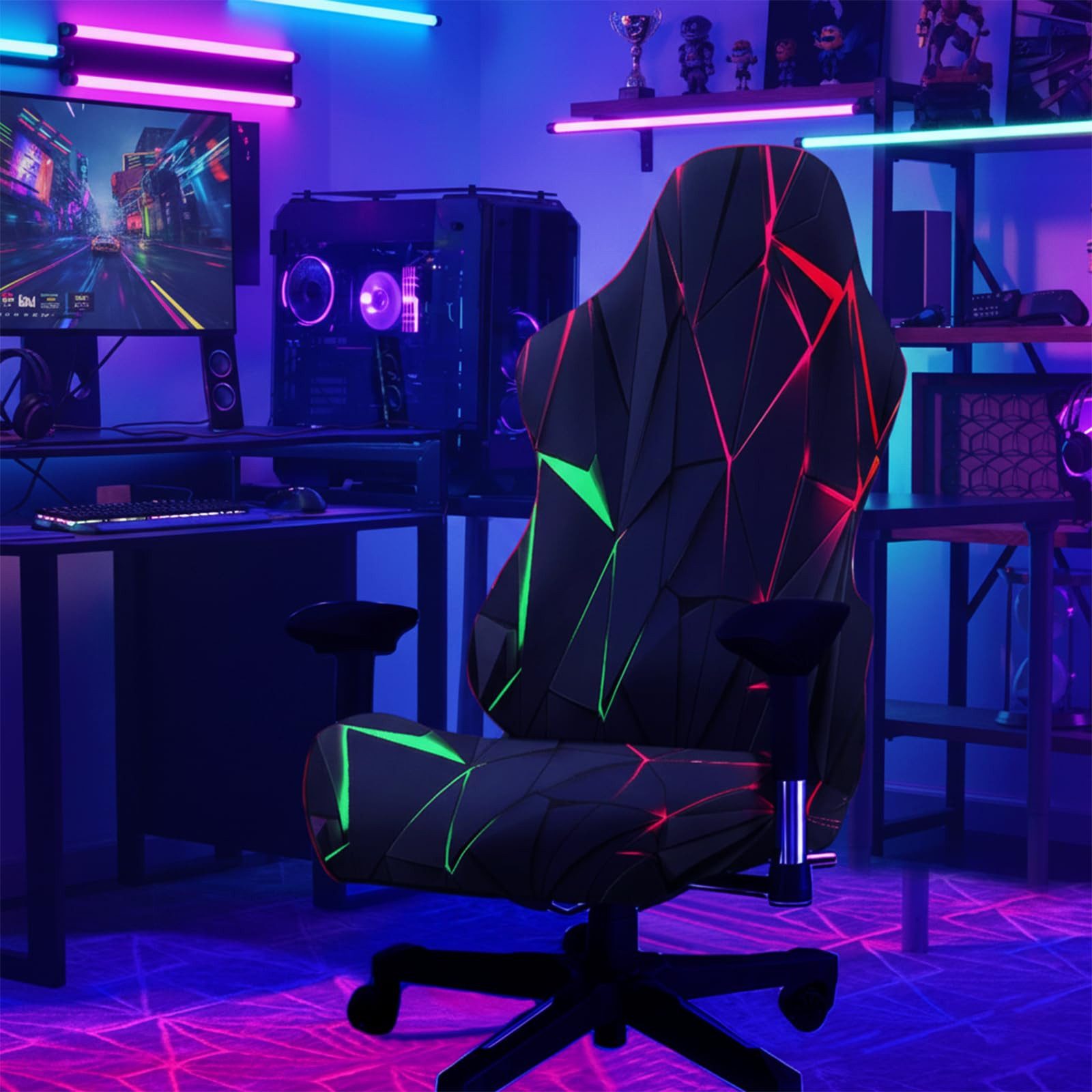 Agger Stuhlhusse Gaming Stuhlbezug Stretch – Universeller Gamingstuhl Bezug, Elastischer Bürostuhlbezug, Waschbar & Rutschfest – Bild 2 von 5
