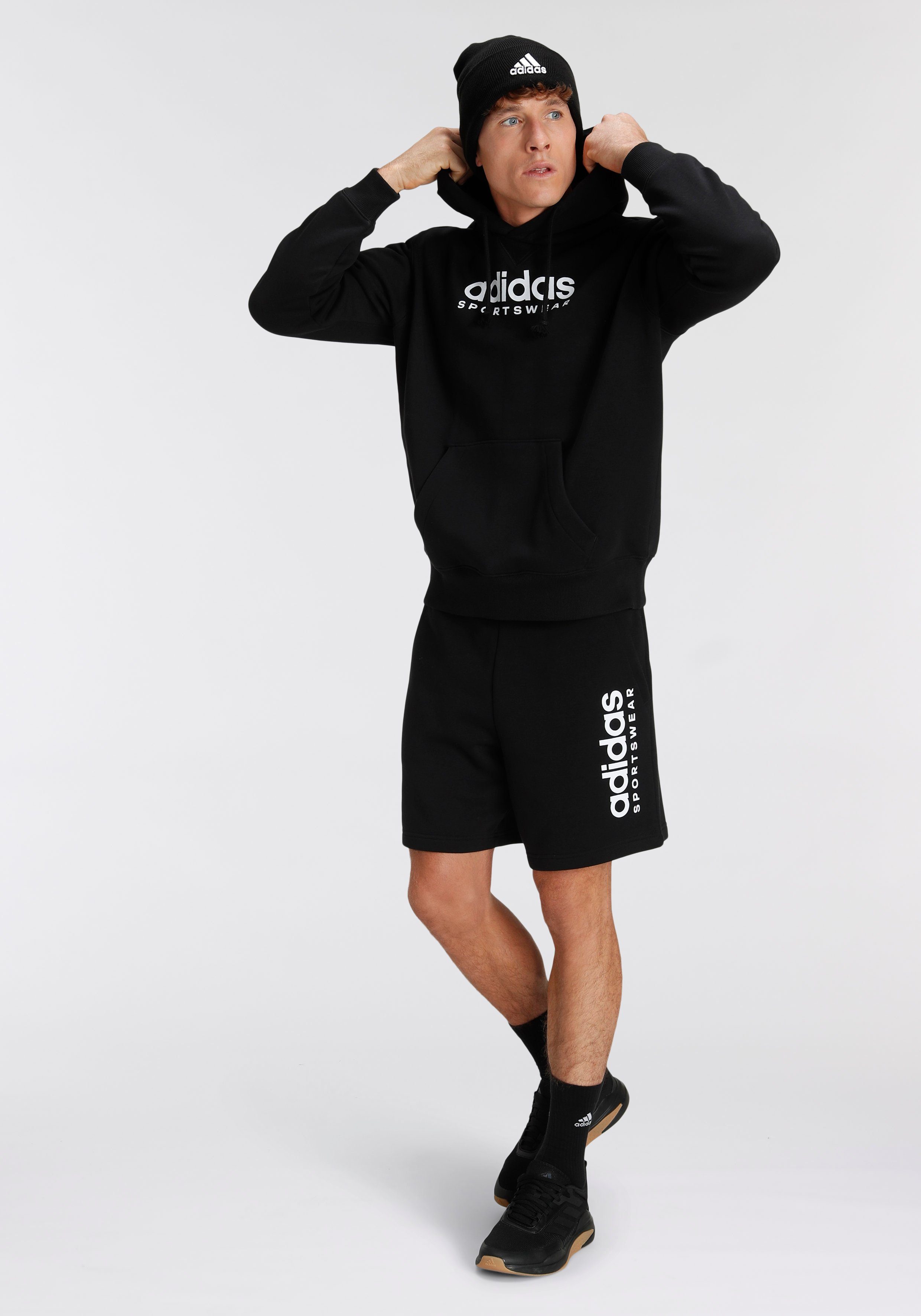 Kapuzensweatshirt Black ALL adidas HOODIE Sportswear FLEECE SZN GRAPHIC