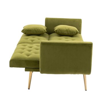 Gotagee 2-Sitzer 57.87x38.58x7.09 Zoll Sofa Metallbeine Schlafsofa Samt 2-Sitzer-Sofa, Zum Doppelbett umwandelbar