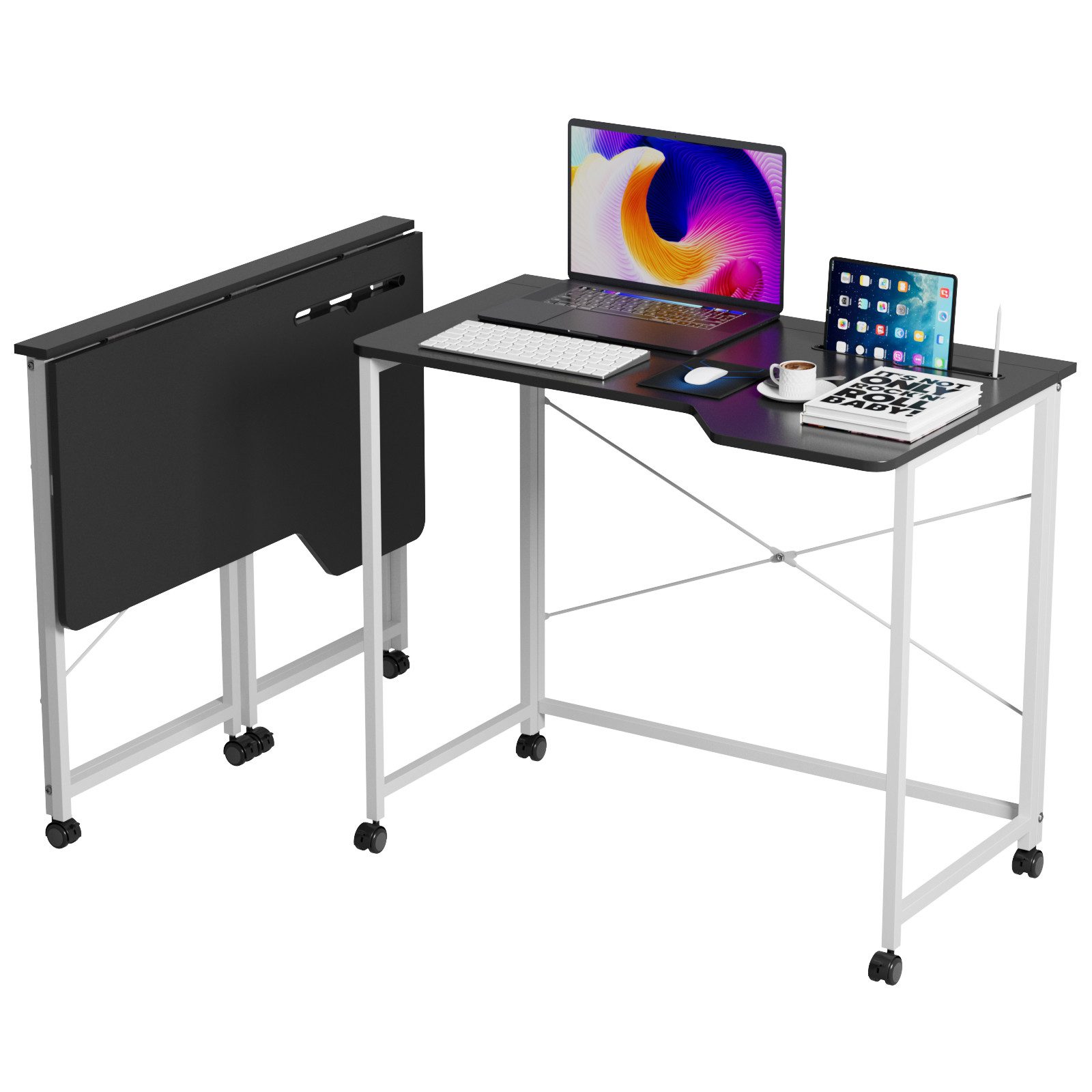 JEOBEST Klapptisch Schreibtisch, Computertisch mit Rollen, (1-St., 90x56cm) günstig online kaufen