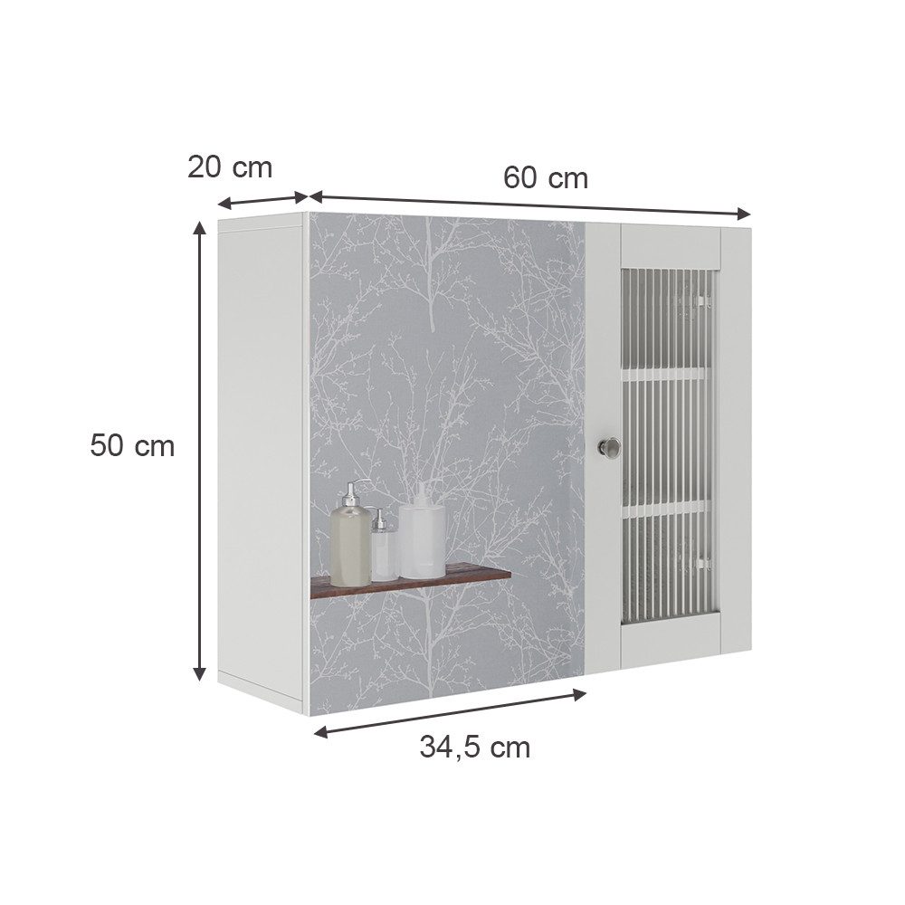 Vicco Badezimmerspiegelschrank Malte, Weiß, 60 x 50 cm mit Spiegel (1-St)