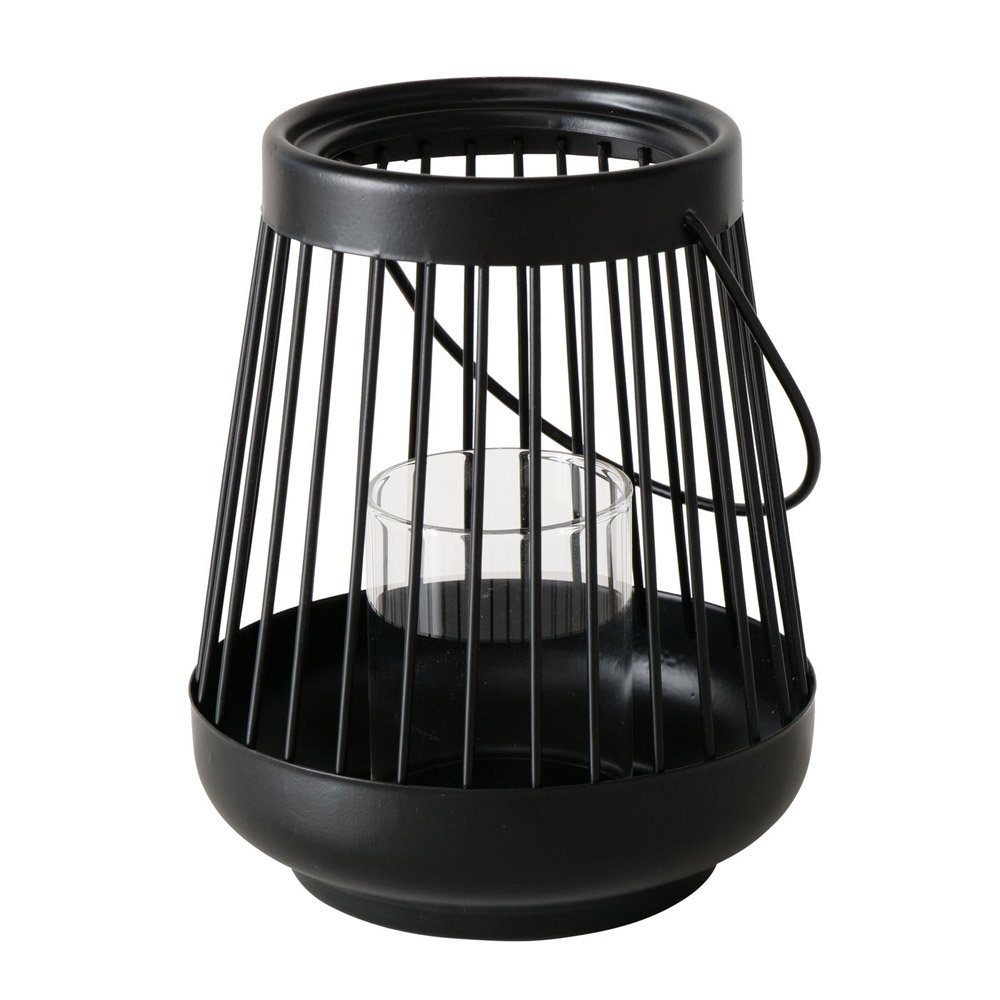 aus Windlicht H16cm BOLTZE Metall modern Windlicht HELLO Laterne Teelichthalter schwarz