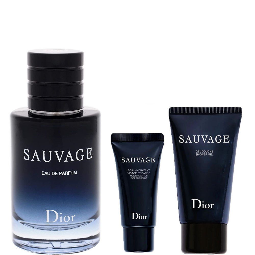 Dior Duft-Set DIOR - SAUVAGE Set 60 ml EDP + 50 ml SG + 20 ml Cream, 3-tlg.