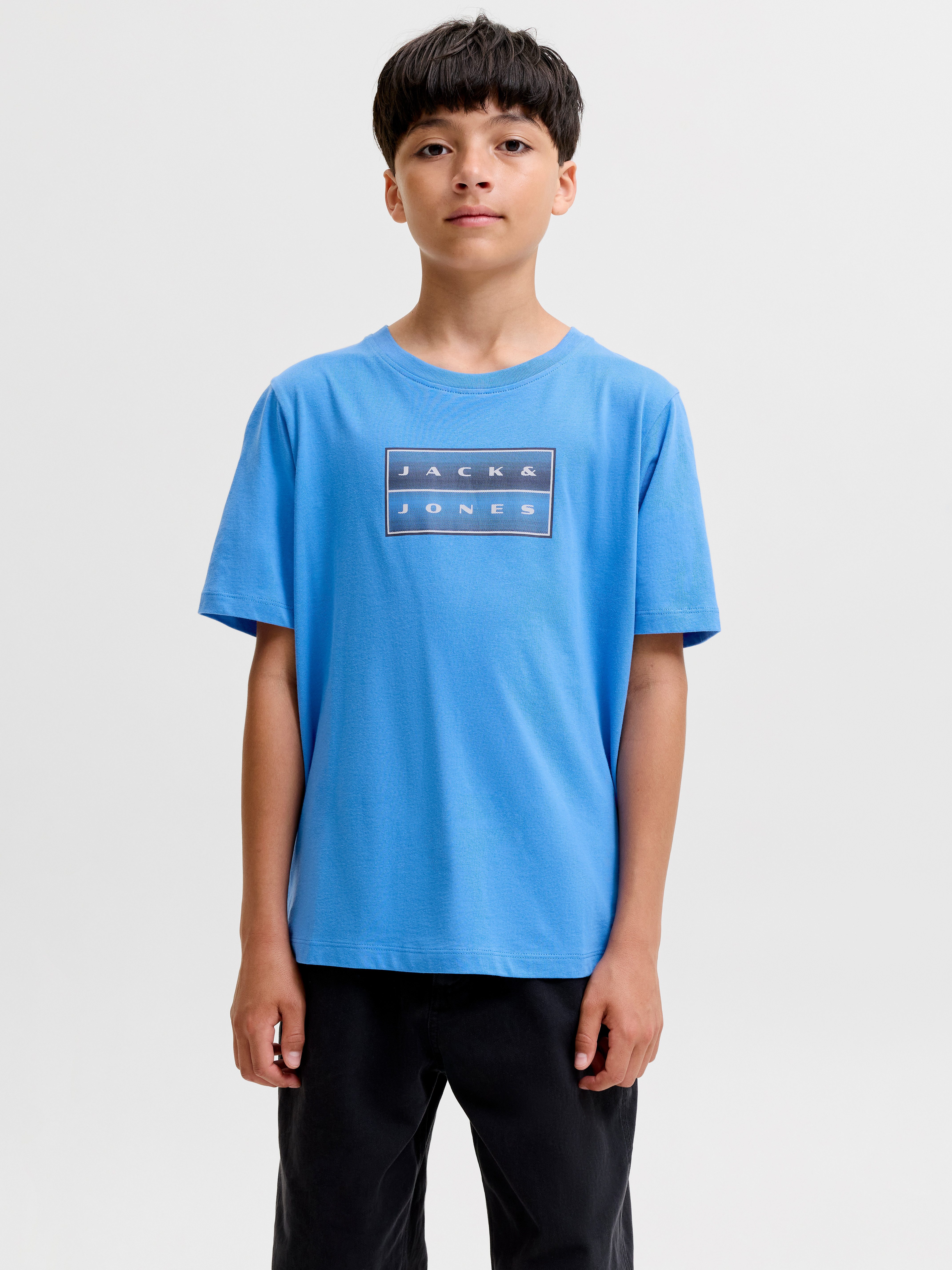 Jack & Jones Junior Rundhalsshirt JCOFUSION DOTS PRINT TEE SS CN JNR Baumwolle, normal geschnitten