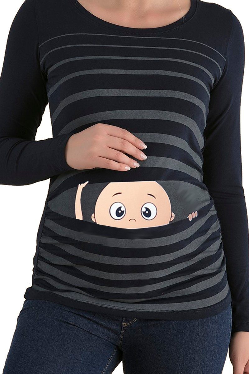 M.M.C. Umstandsshirt Guck Guck mit Motiv günstig online kaufen