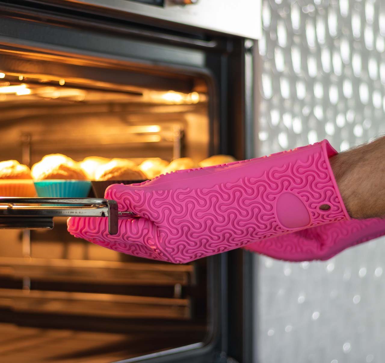 Kochblume Topfhandschuhe Silikon Handschuh, (Spar-Set, 2-tlg), Hitzebeständig bis 230°