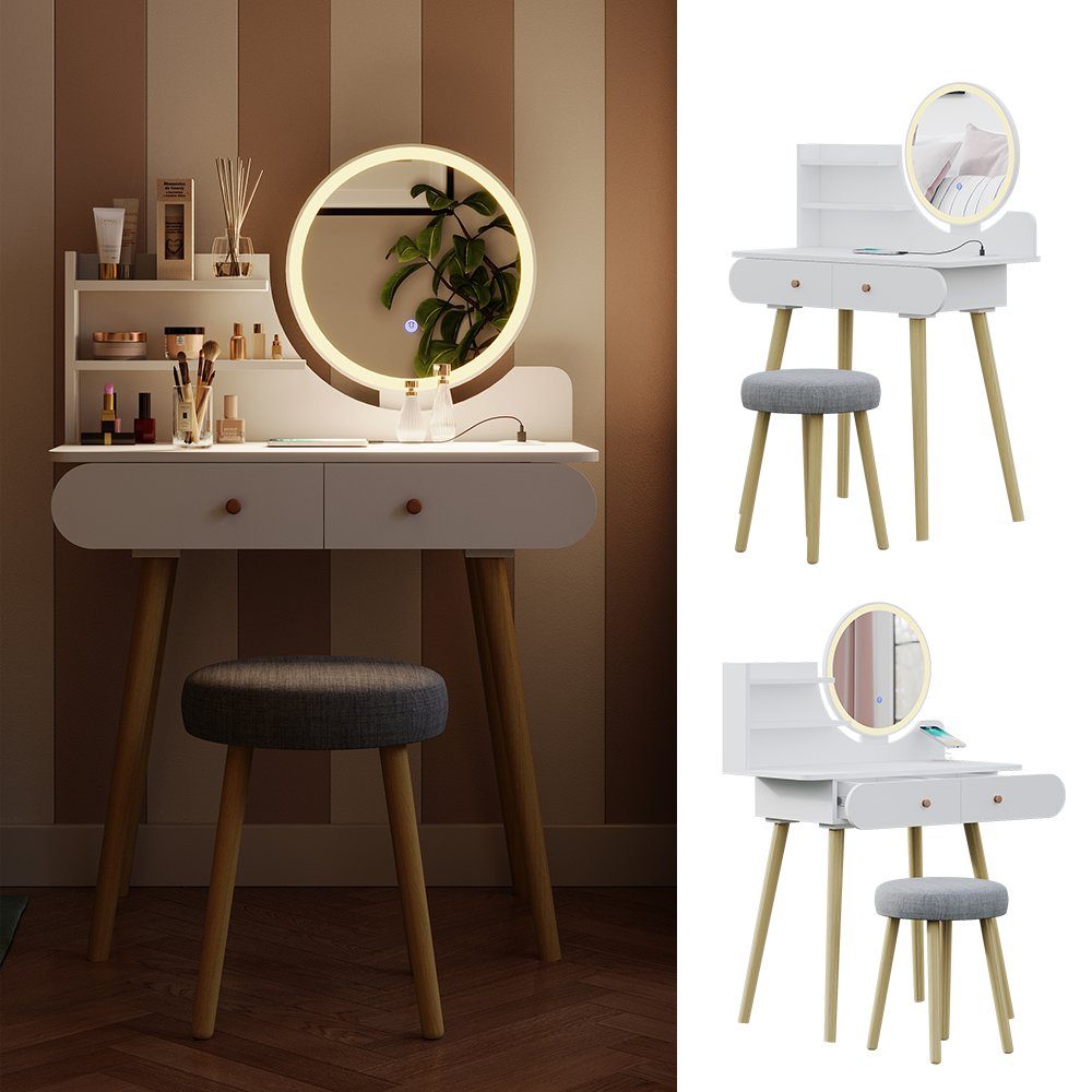 Vicco Schminktisch Edda, Weiß, 80 cm günstig online kaufen