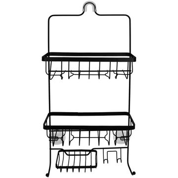 Koopman Duschablage Dusch-Hängeregal Metall Schwarz Duschregal Badablage Duschorganizer, Seifenkorb Dusch Ablage Regal Duschkorb Metallhängeregal Organizer