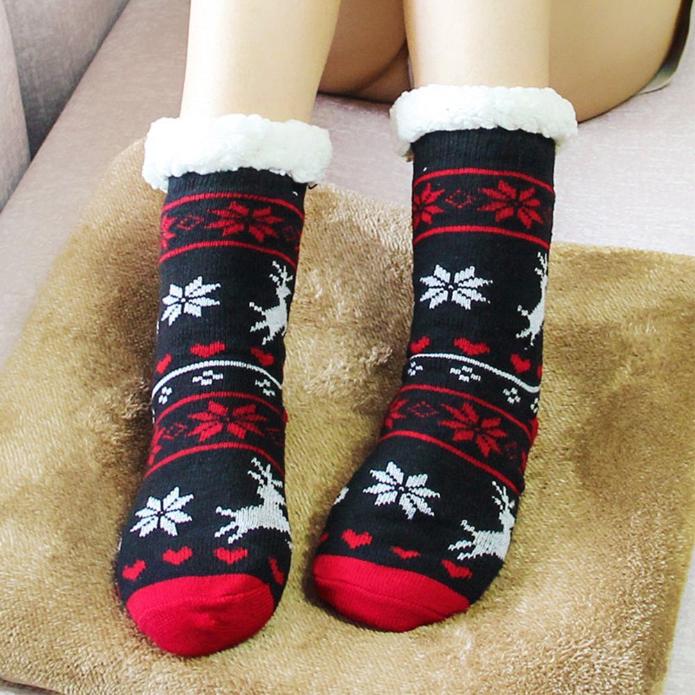 Farbe zggzerg Innenhausboden-Socken Socken Winter Flauschige Paar Kuschelsocken Paare) 3 1 Kuschelsocken (3