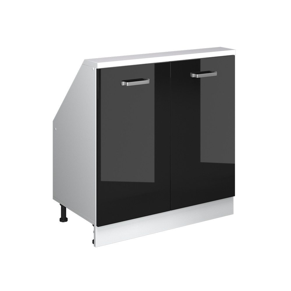 Vicco Unterschrank R-Line, Schwarz-Eiche Hochglanz/Weiß, 80 günstig online kaufen