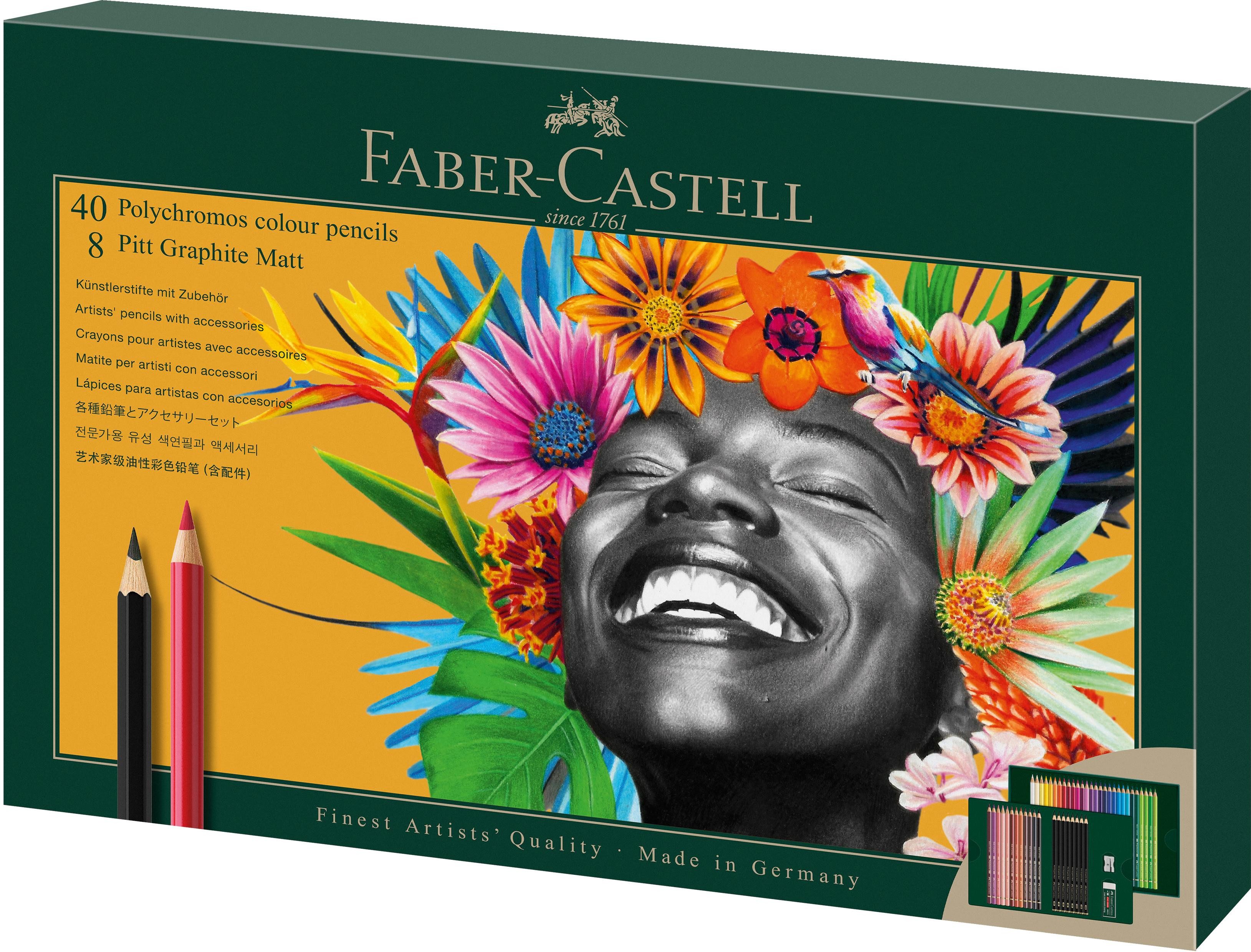 Faber-Castell Zeichenkohle Faber Castell Pitt Graphite Matt und Polychromos 50er Set