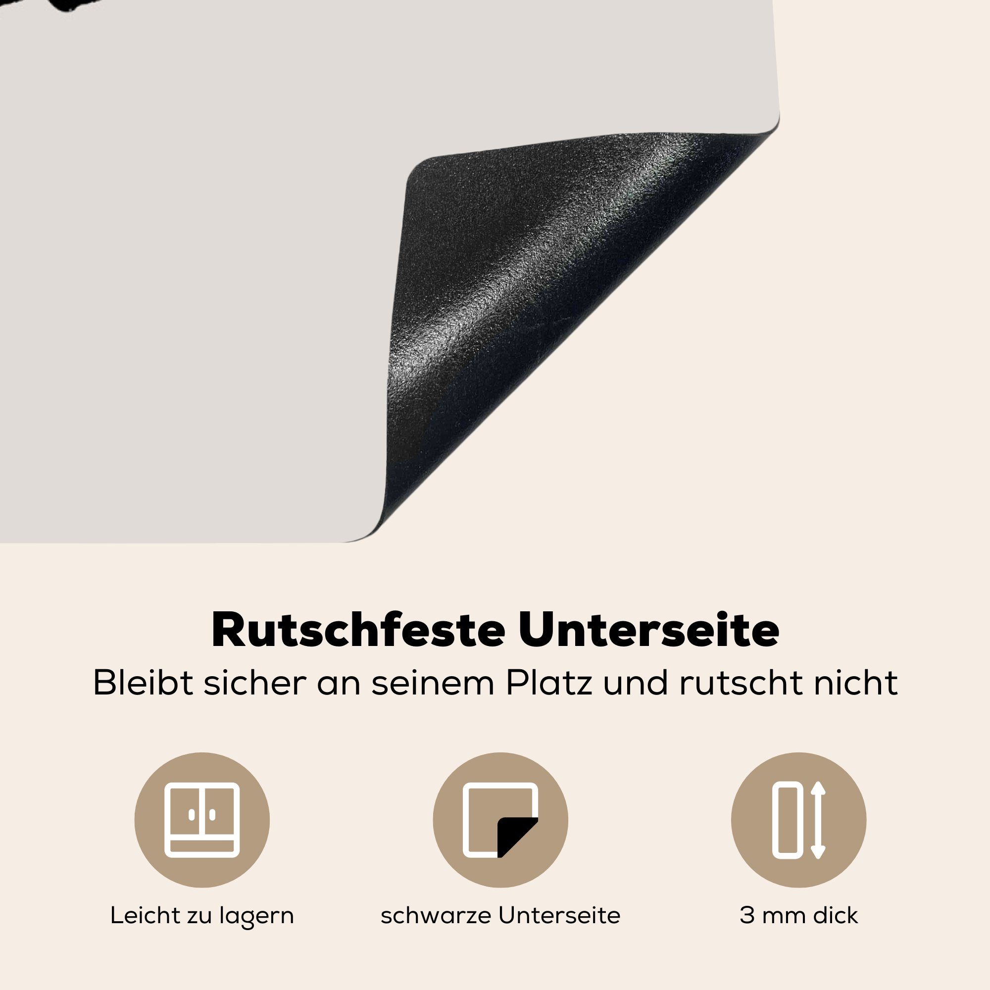 Ceranfeldabdeckung, - küche Arbeitsplatte cm, Küche Zitate 78x78 Ein Herdblende-/Abdeckplatte - für - Kochfeld - guter MuchoWow Vinyl, (1 - Tag, tlg), Induktionsschutz Kaffee