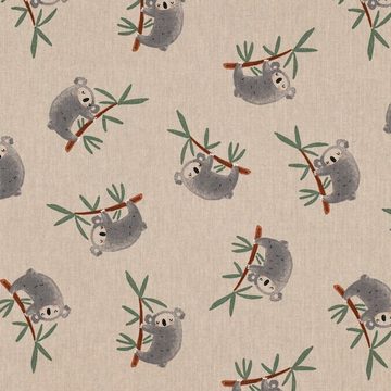 Vorhang SCHÖNER LEBEN. Vorhang Koala Sleeping Koalabären Zweige natur grau 24, SCHÖNER LEBEN., Smokband (1 St), blickdicht, Kunstfaser, handmade, made in Germany, vorgewaschen