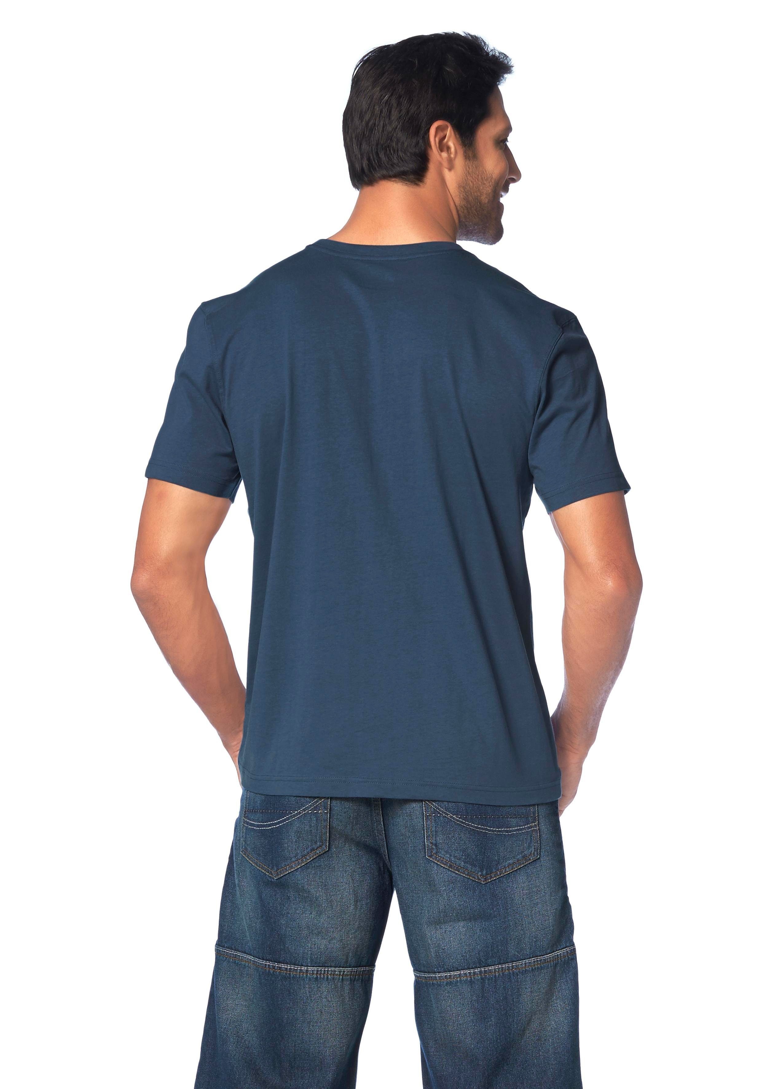 T-Shirt Großer Man's World rauchblau Print