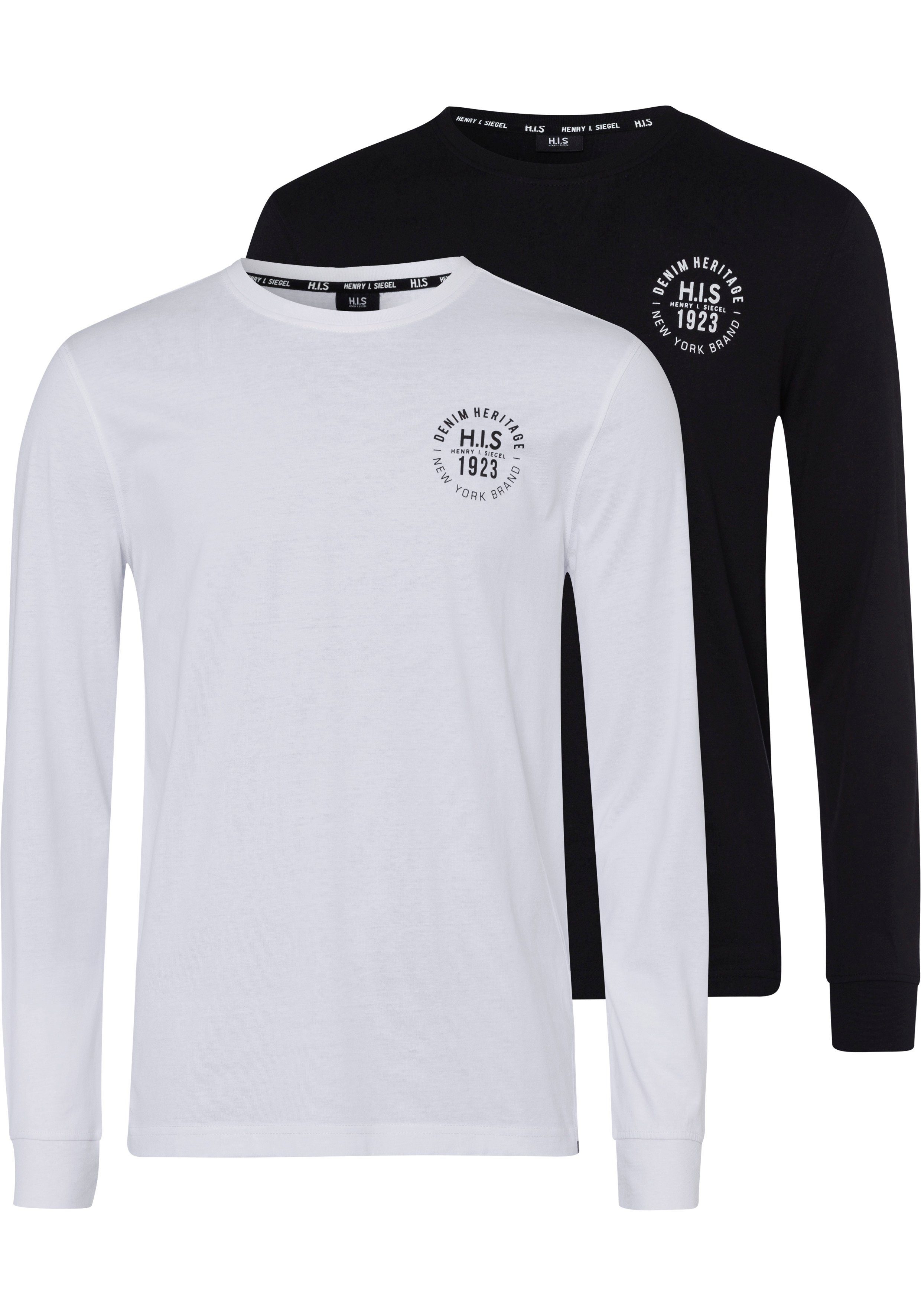 H.I.S Langarmshirt (Packung, 2-tlg., 2er-Pack) Langarm, günstig online kaufen
