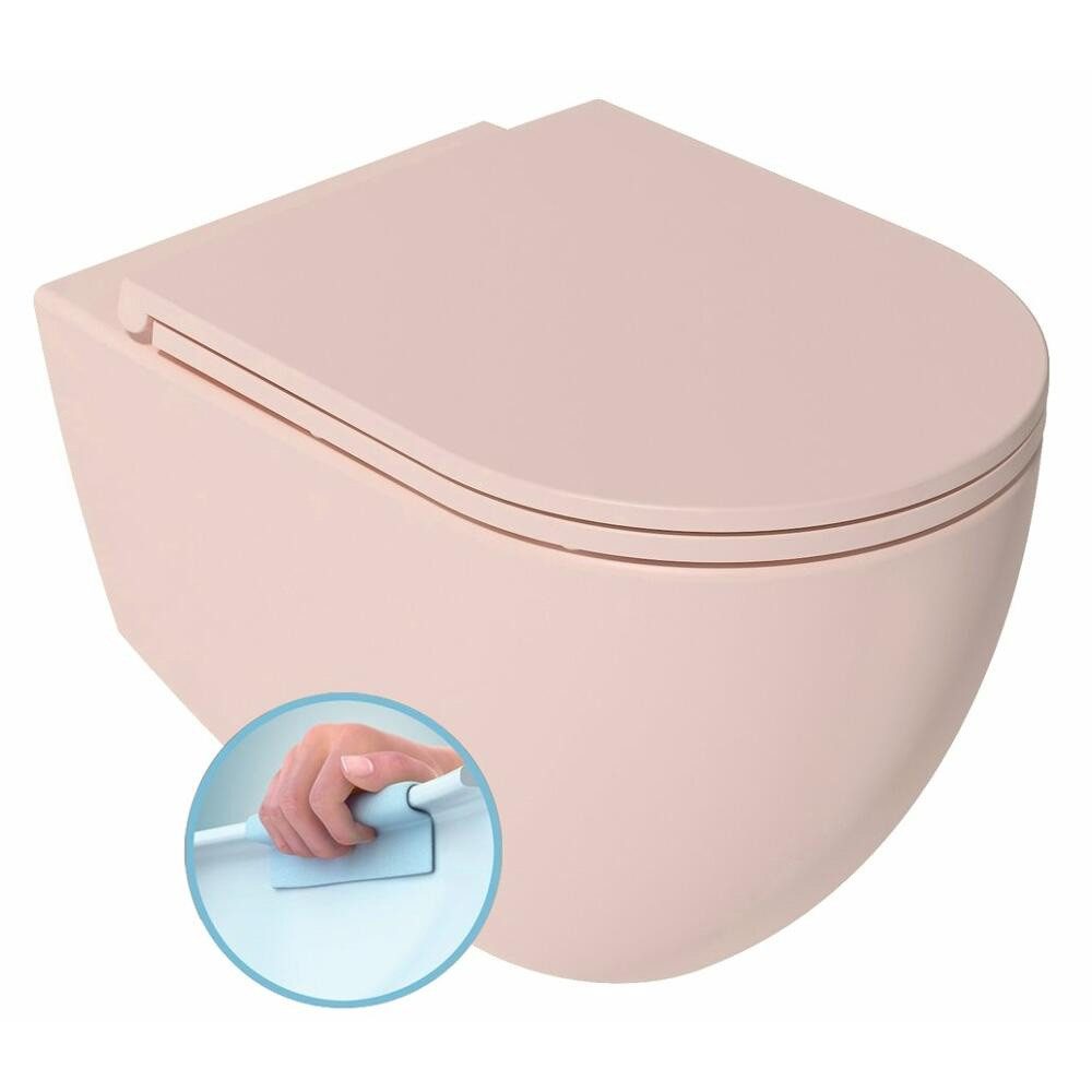 HAK Tiefspül-WC INFINITY Hänge-WC, spülrandlos, 36,5x53cm, Salmon Rosa