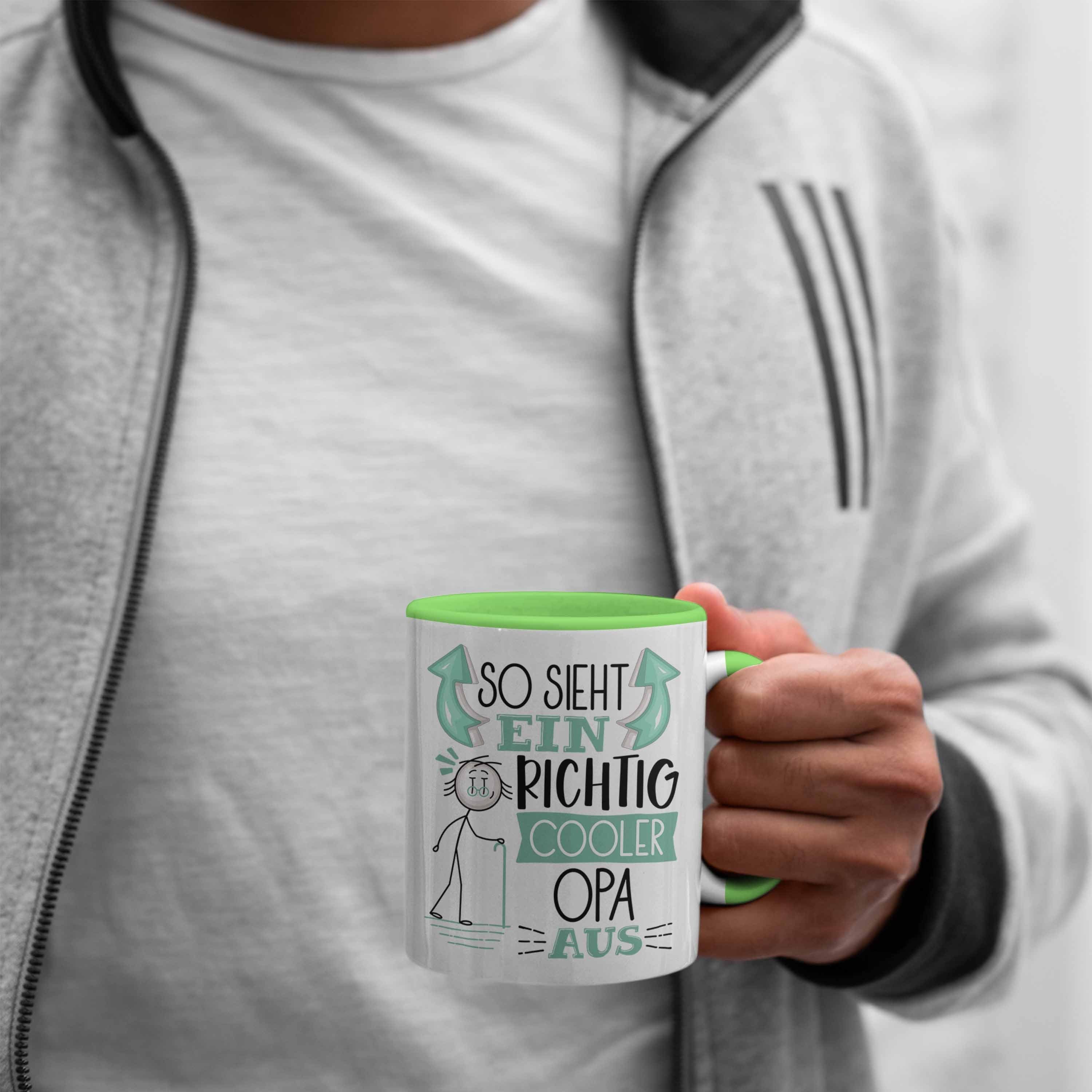 Opa Lu Tasse Geschenk Tasse Cooler Sieht Geschenkidee Opa Ein Grün So RIchtig Trendation Aus