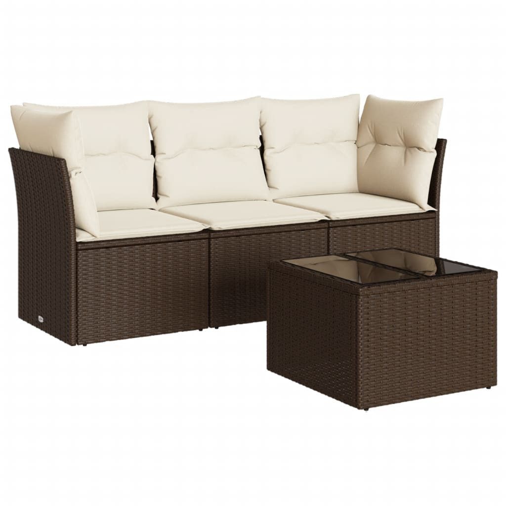 vidaXL Gartenlounge-Set 4-tlg. Garten-Sofagarnitur mit Kissen günstig online kaufen