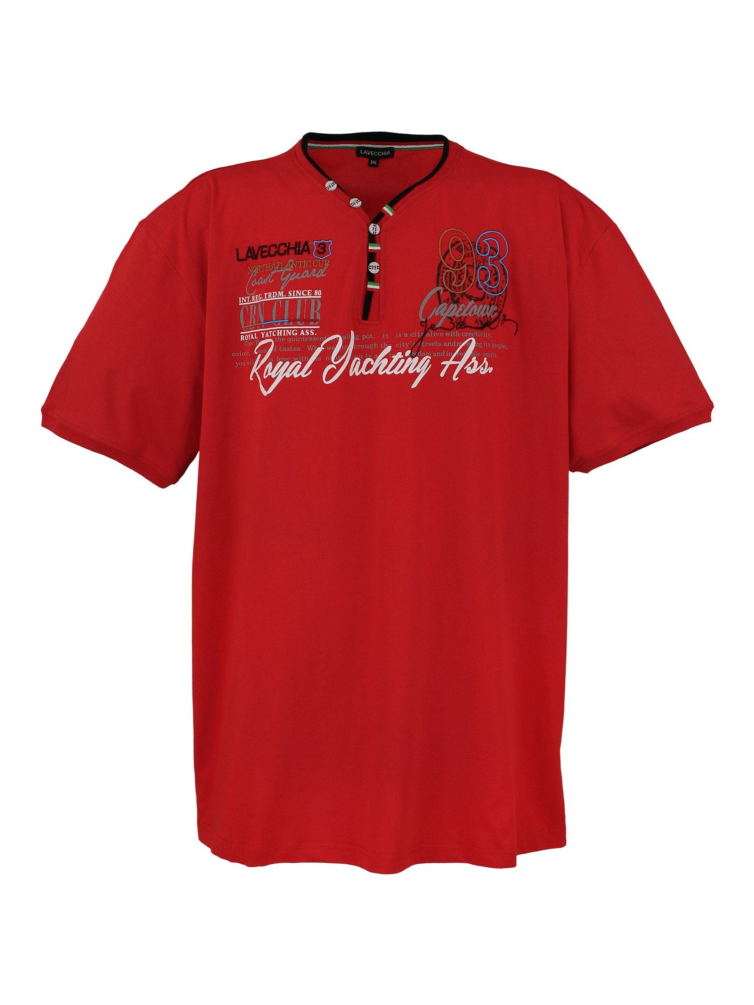 Lavecchia T-Shirt Übergrößen Herren V-Shirt LV-608 Herrenshirt V-Ausschnitt rot