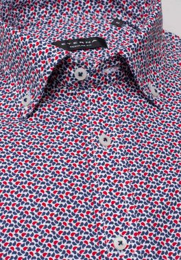 Eterna Klassische Bluse ETERNA REGULAR FIT Kurzarm Hemd punkte blau-rot seersucker 2481-18-WS8