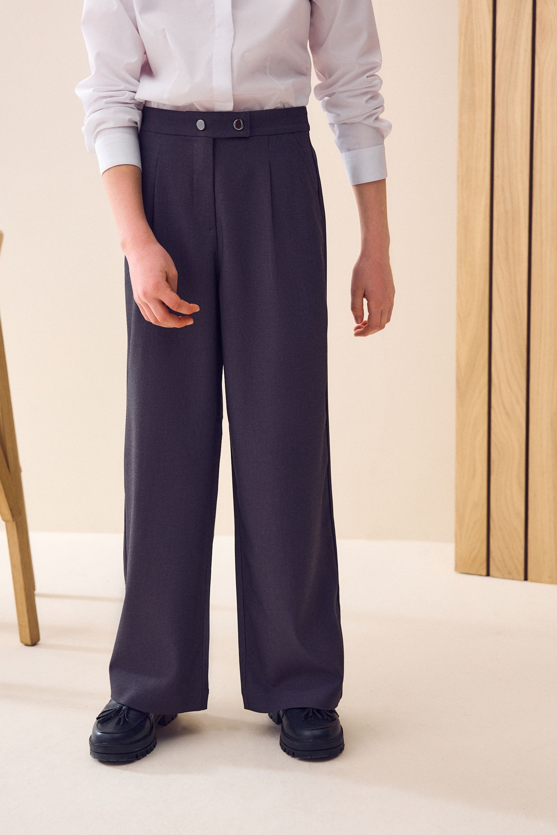 Next Palazzohose Kürzere Hose mit weitem Bein, Senior-Schulhose (1-tlg)