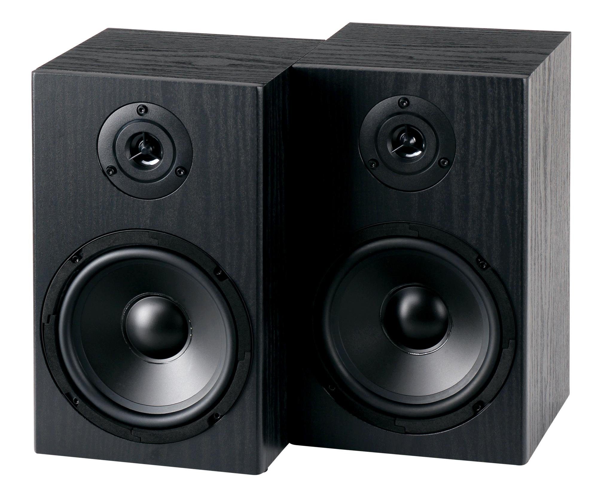 McGrey BSS-265 6,5" HiFi Lautsprecher - 2-Wege-System Regal-Lautsprecher (80 W, HiFi-Boxen auch als Wandlautsprecher) Schwarze Holz-Optik
