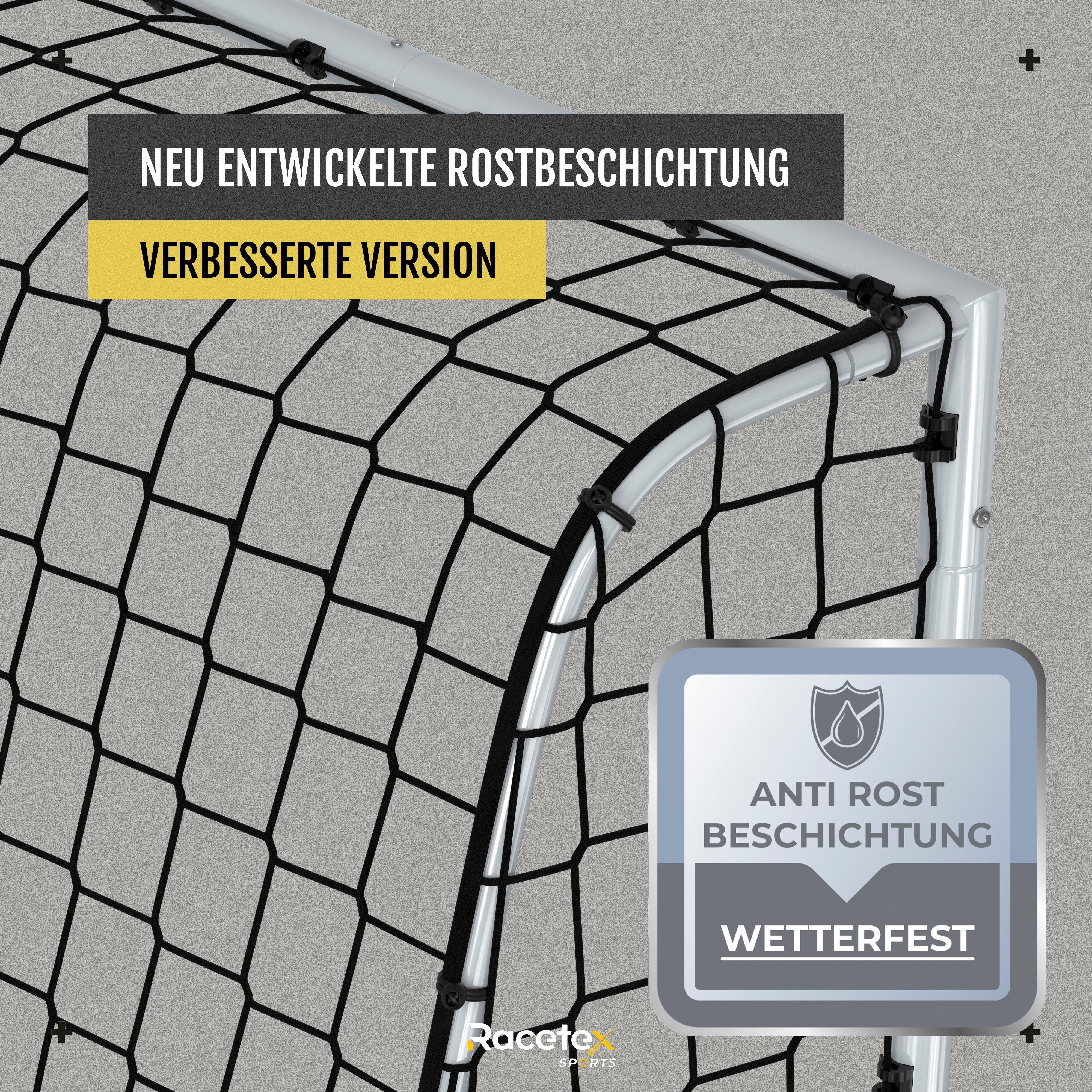 Racetex Fußballtor Fussballtore für Garten Kinder [WETTERFEST] stabiler Metallrahmen (mit robustem Fußballnetz und Erdankern Fußballtore Garten für Kinder), ⚽ unsere Empfehlung ⚽