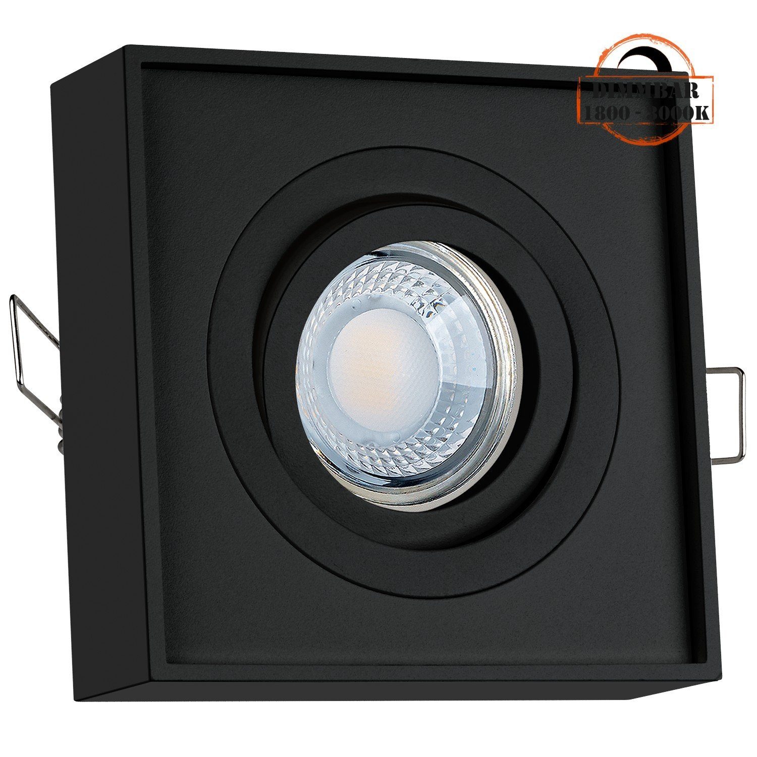 LEDANDO LED Einbaustrahler LED 5W Set mit schwarz in LED - extra LEDANDO Einbaustrahler von flach
