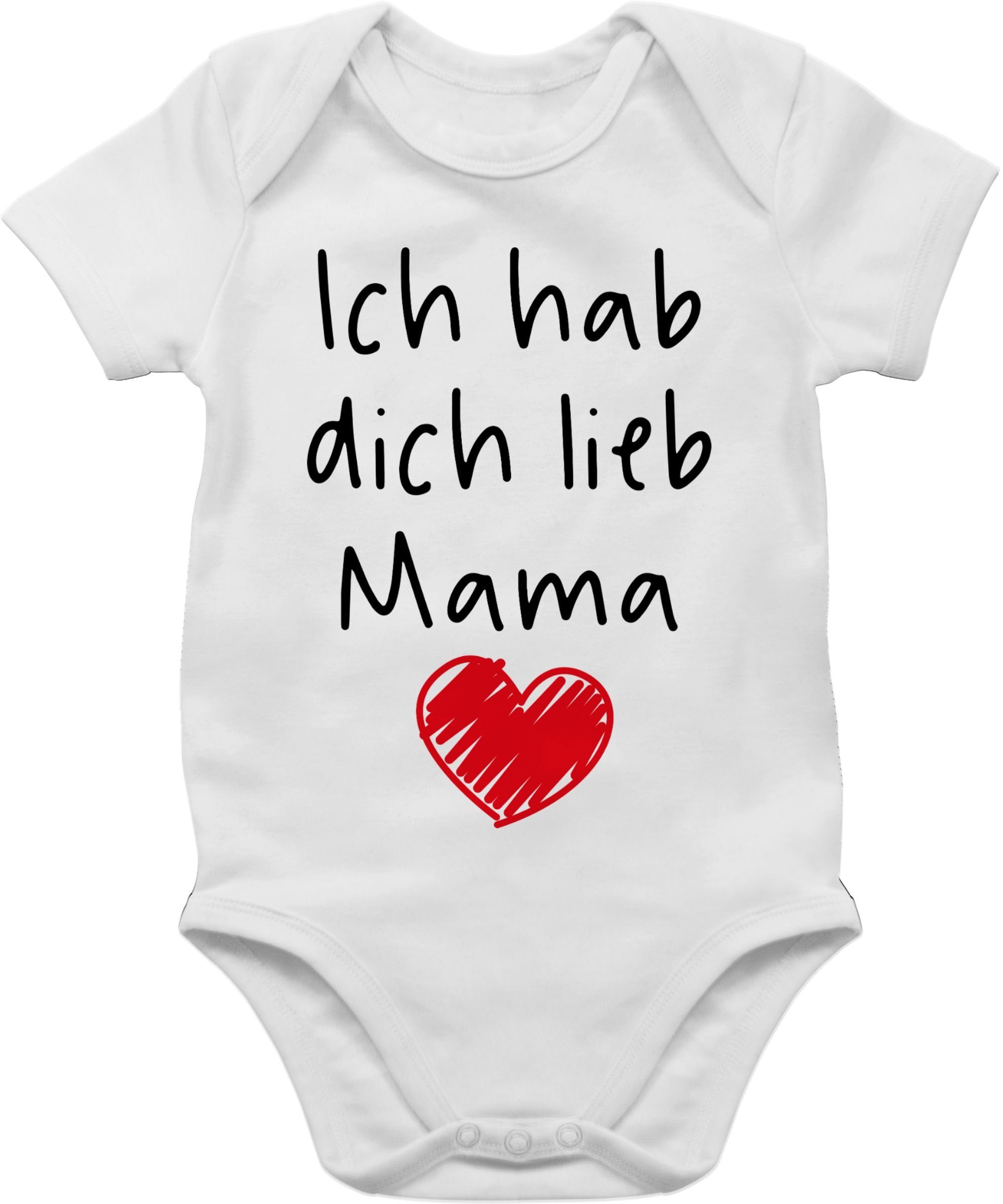 Shirtracer Shirtbody Ich hab dich lieb Mama (1-tlg) Muttertagsgeschenk 2 Weiß